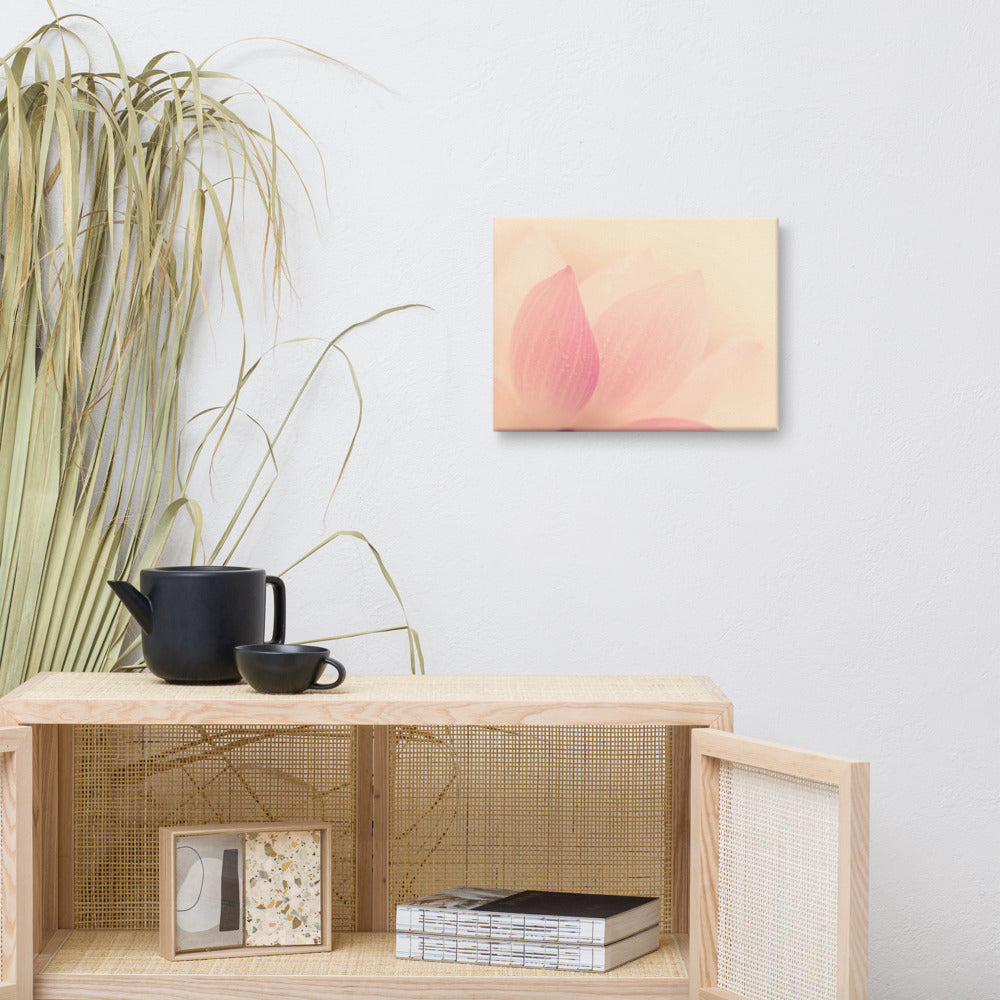 Tranquil Close-up Pink Lotus Petal Floral Nature Photo Canvas Wall Art Prints 12??16 - PIPAFINEART