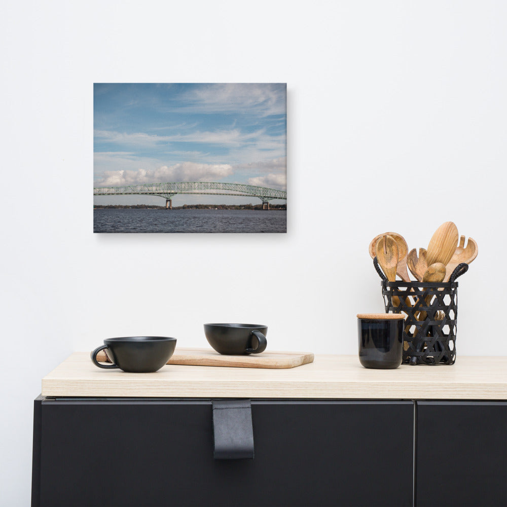 Coastal Abstract Canvas Art: Bridges of Jacksonville Florida 2 Landscape Photo Canvas Wall Art Print