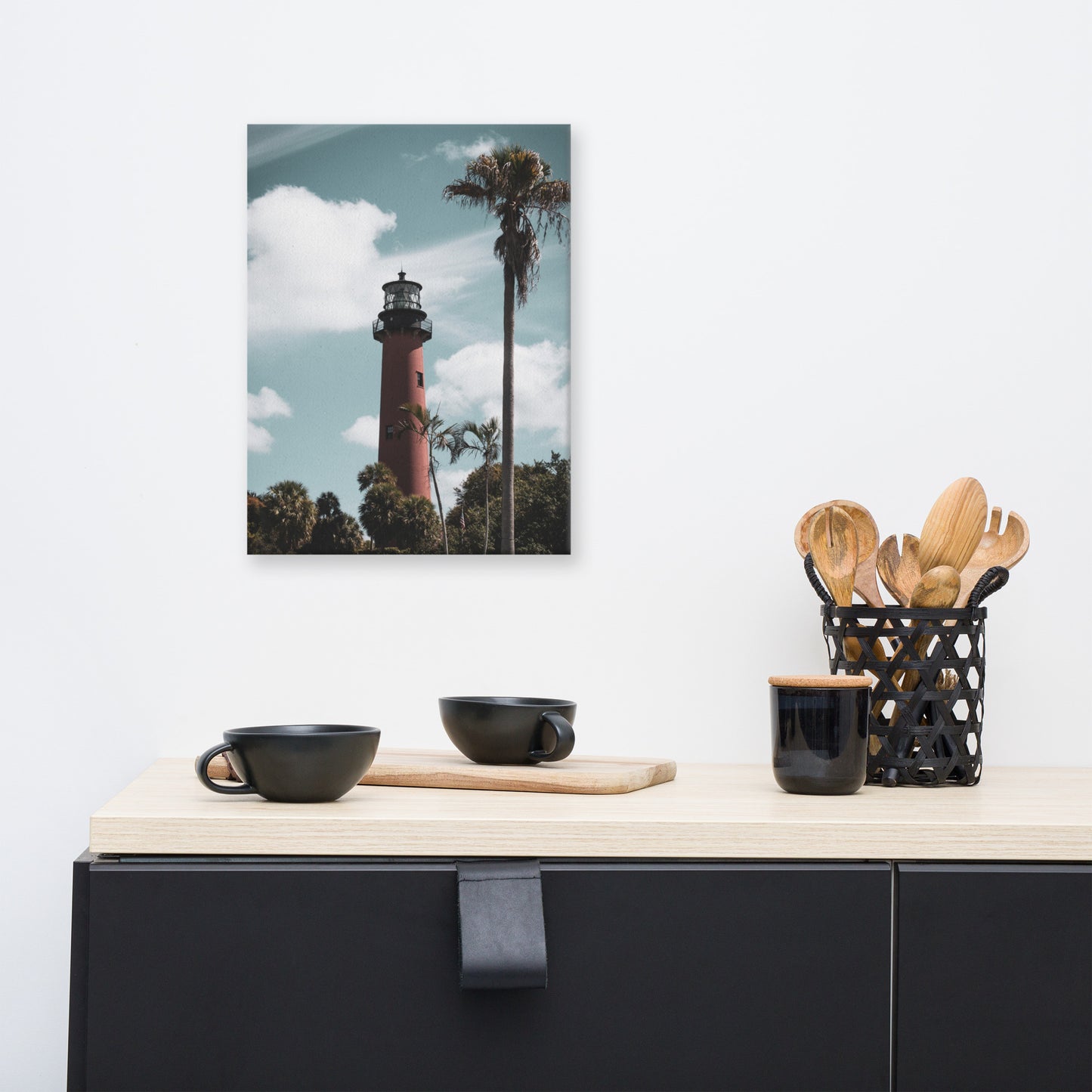 Jupiter Lighthouse Colorized Coastal Landscape Canvas Wall Art Prints