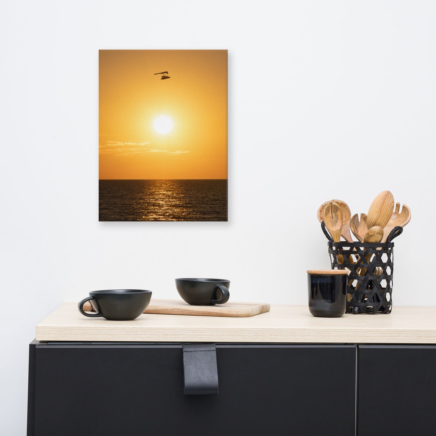 Flying High at Sunset Coastal Landscape Photo Canvas Wall Art Print
