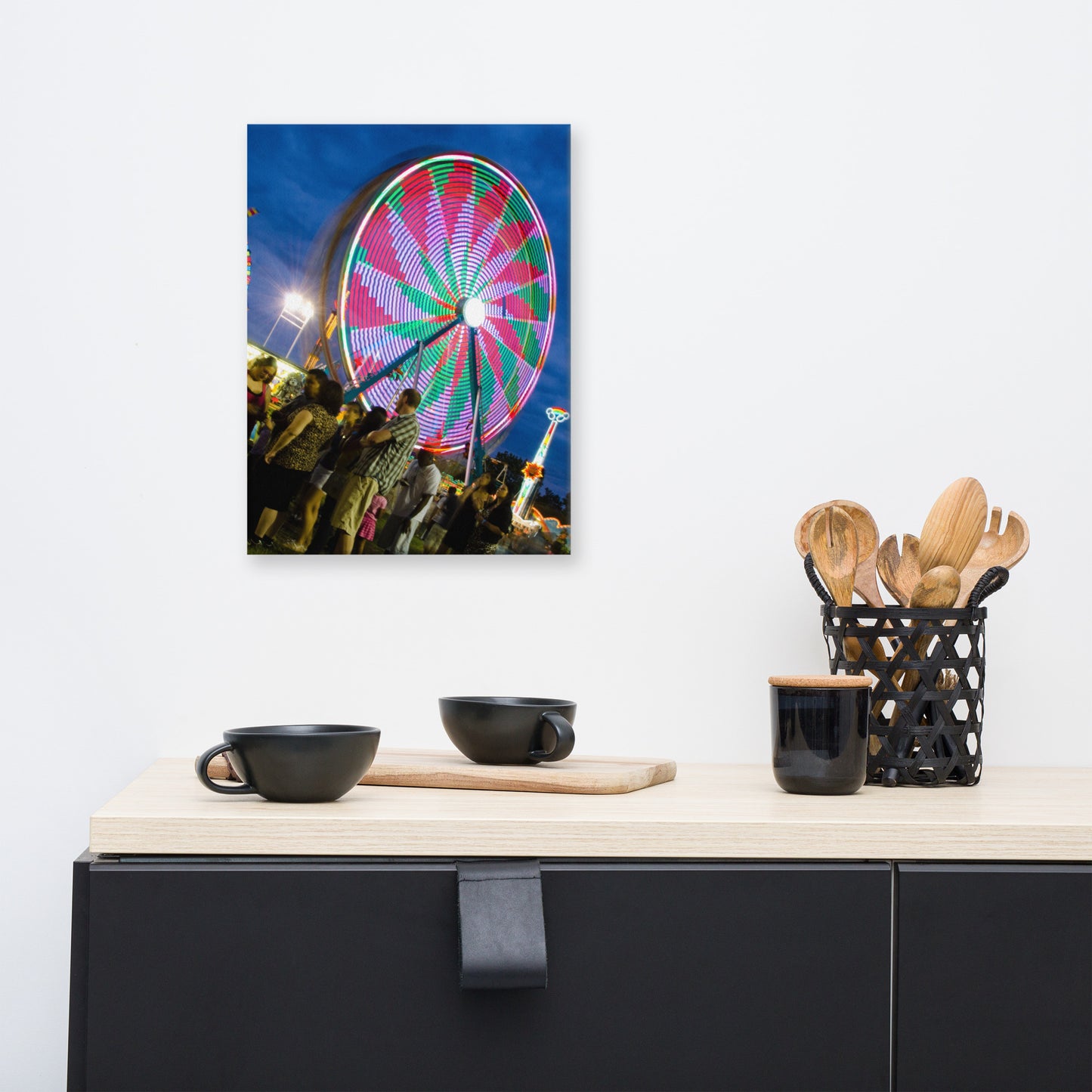 Ferris Wheel 1 Urban Landscape Traditional Canvas Wall Art Print