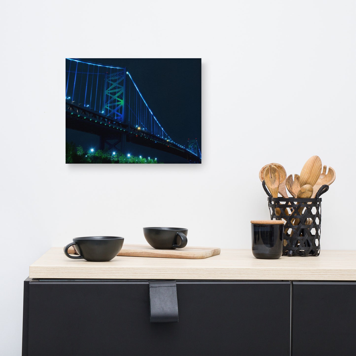 Ben Franklin Bridge Urban Landscape Traditional Canvas Wall Art Print