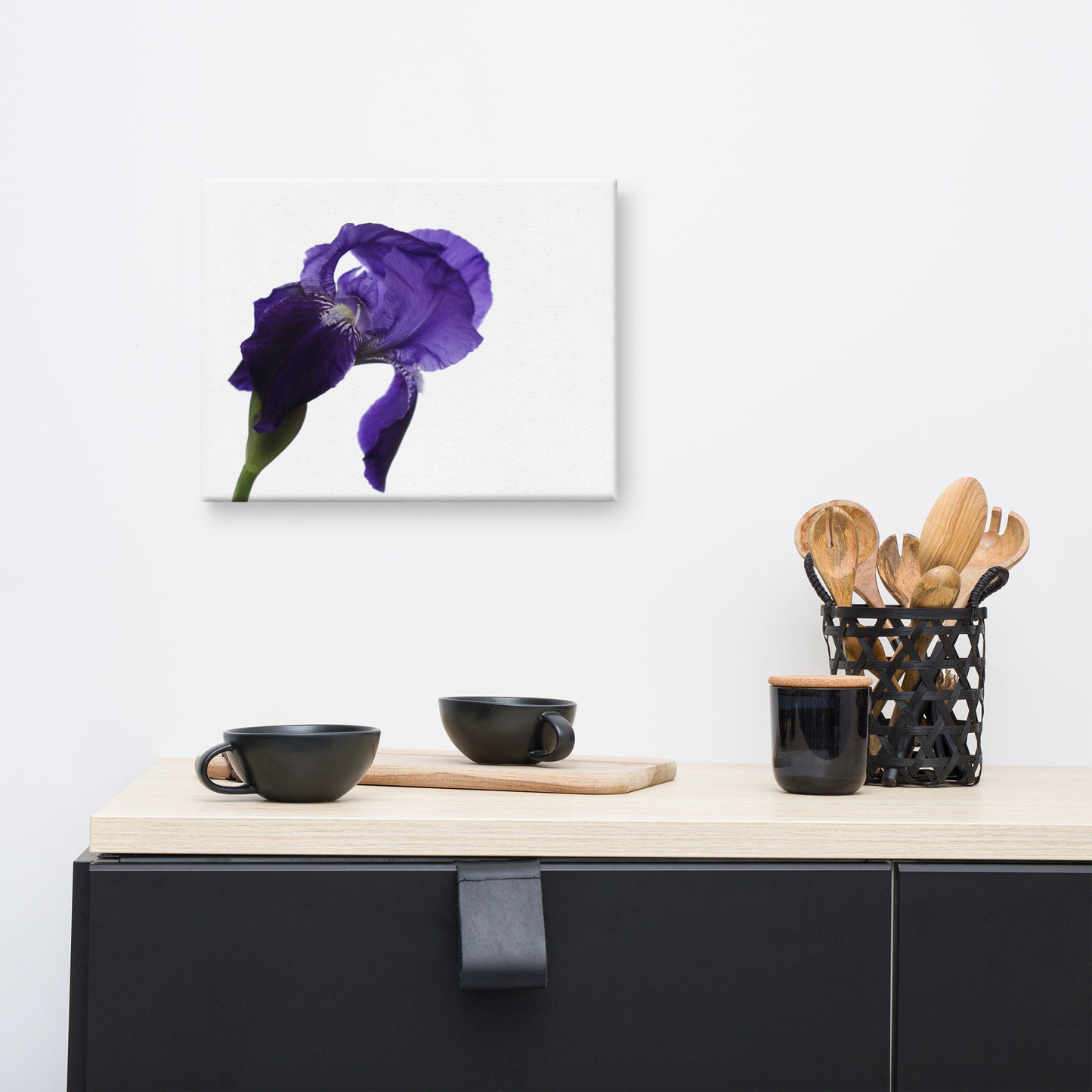Iris On White Floral Botanical Nature Photo Canvas Wall Art Prints