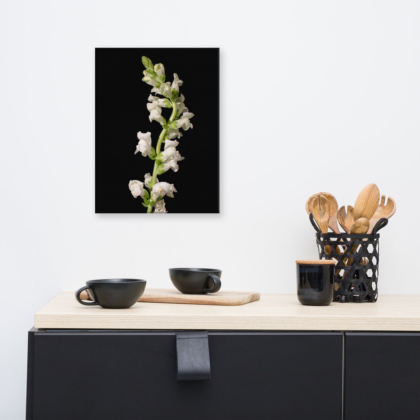 White Snapdragons Floral Botanical Nature Photo Canvas Wall Art Prints