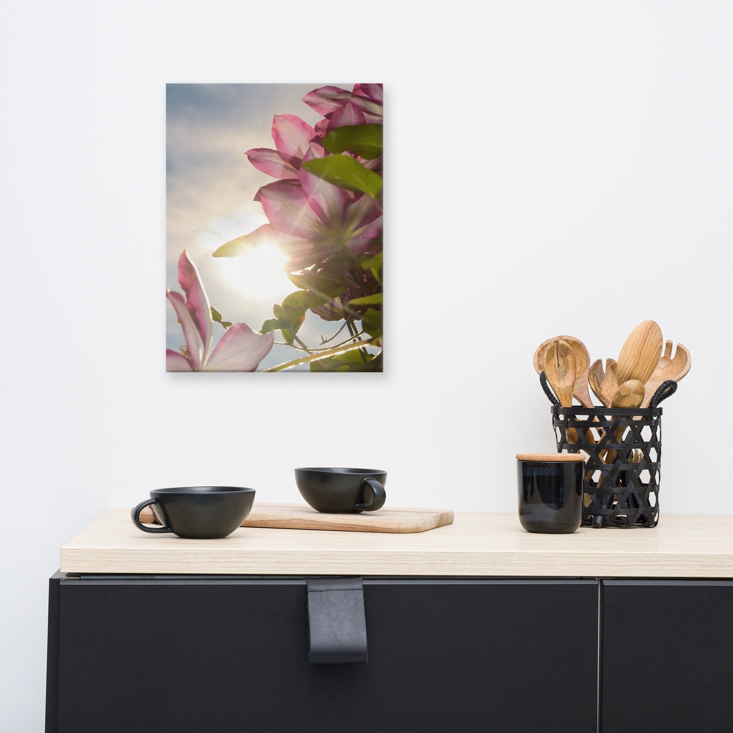 Towering Clematis Floral Botanical Nature Photo Canvas Wall Art Prints