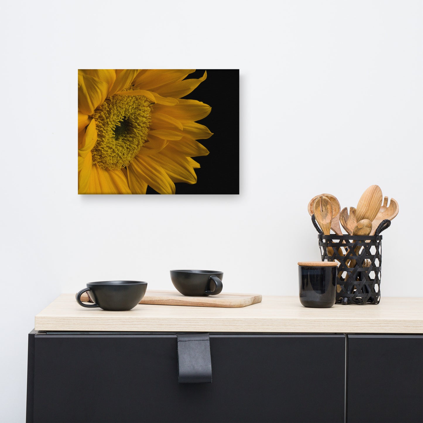 Sunflower from Left Floral Botanical Nature Photo Canvas Wall Art Prints