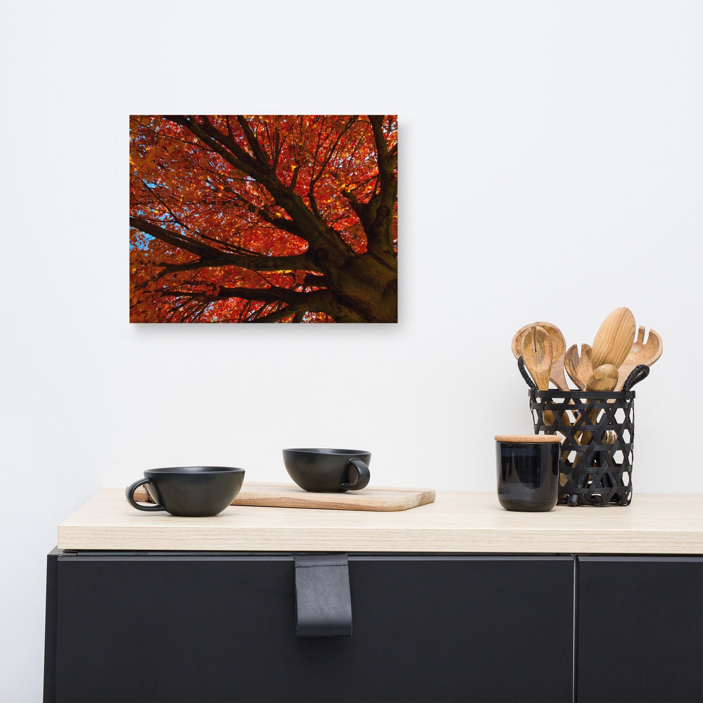 Shimmering Orange Floral Nature Canvas Wall Art Prints
