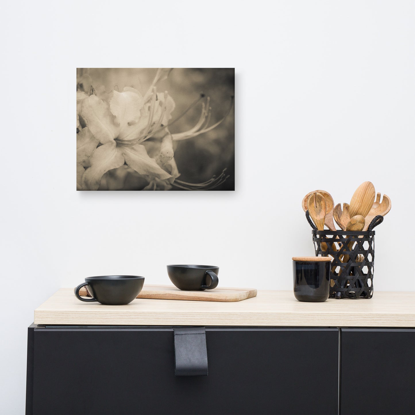 Sepia Aged Rhododendron Blooms Floral Botanical Nature Photo Canvas Wall Art Prints