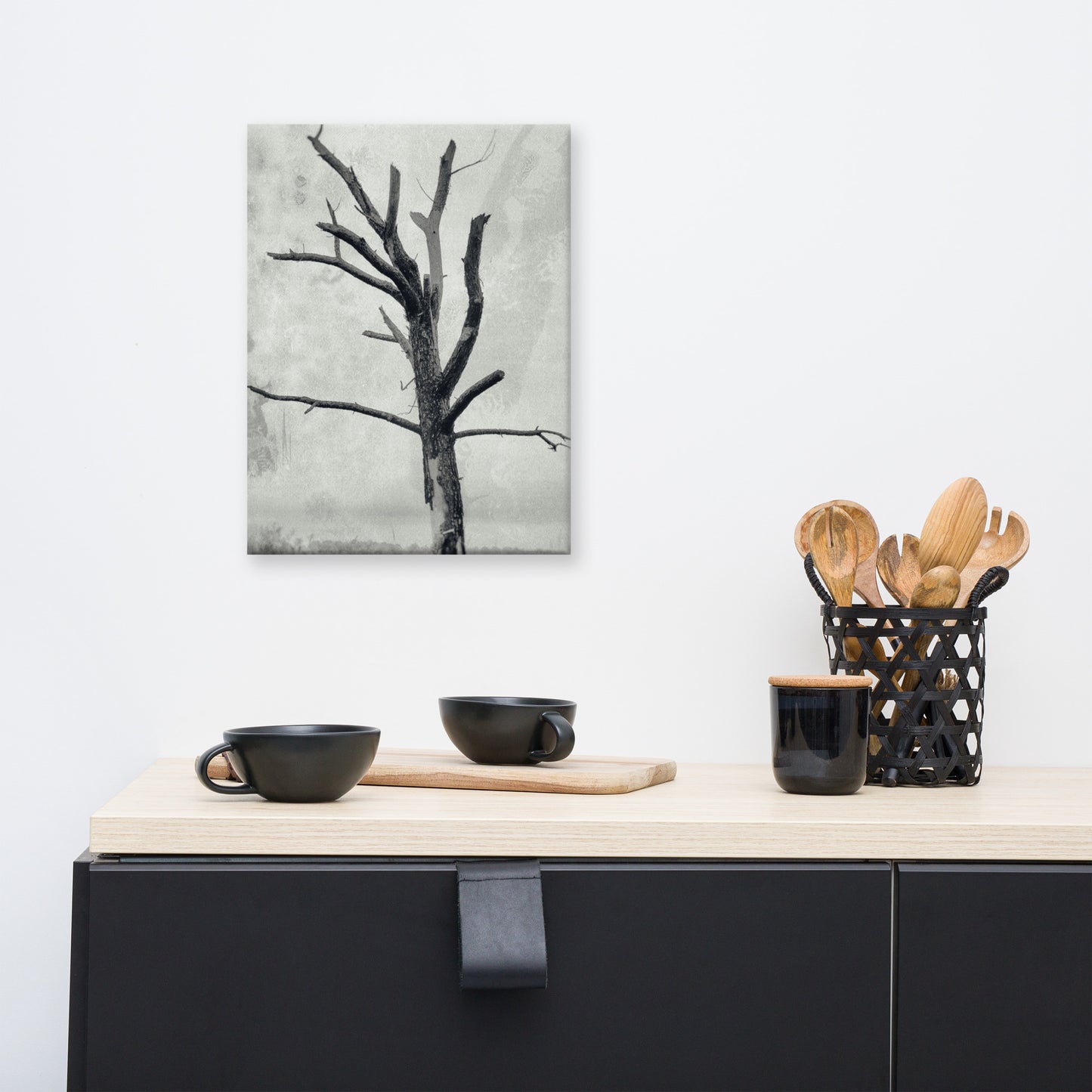 Rotting Away Alone Black and White Floral Nature Canvas Wall Art Prints