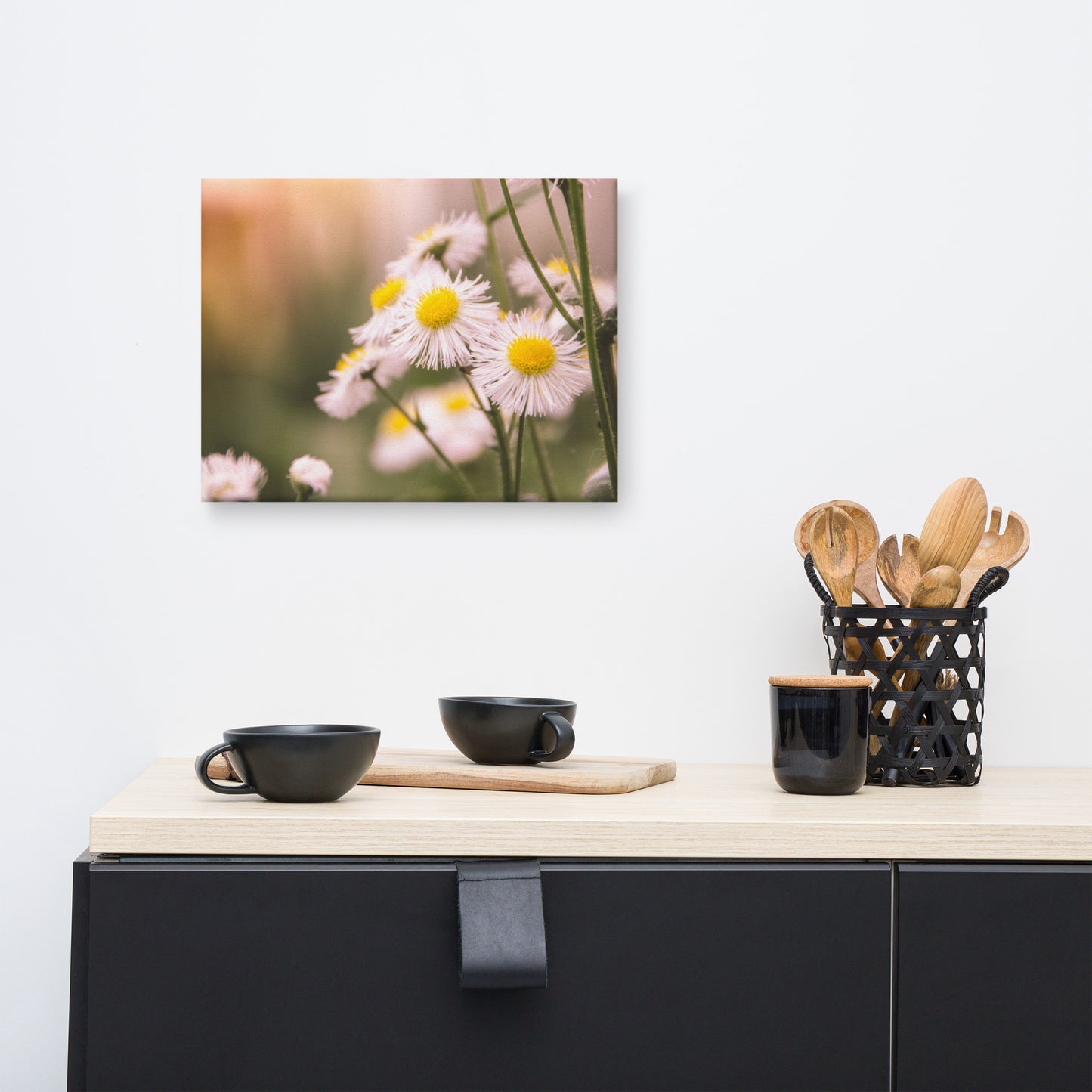 Philadelphia Fleabane Cluster Softened Floral Botanical Nature Photo Canvas Wall Art Prints