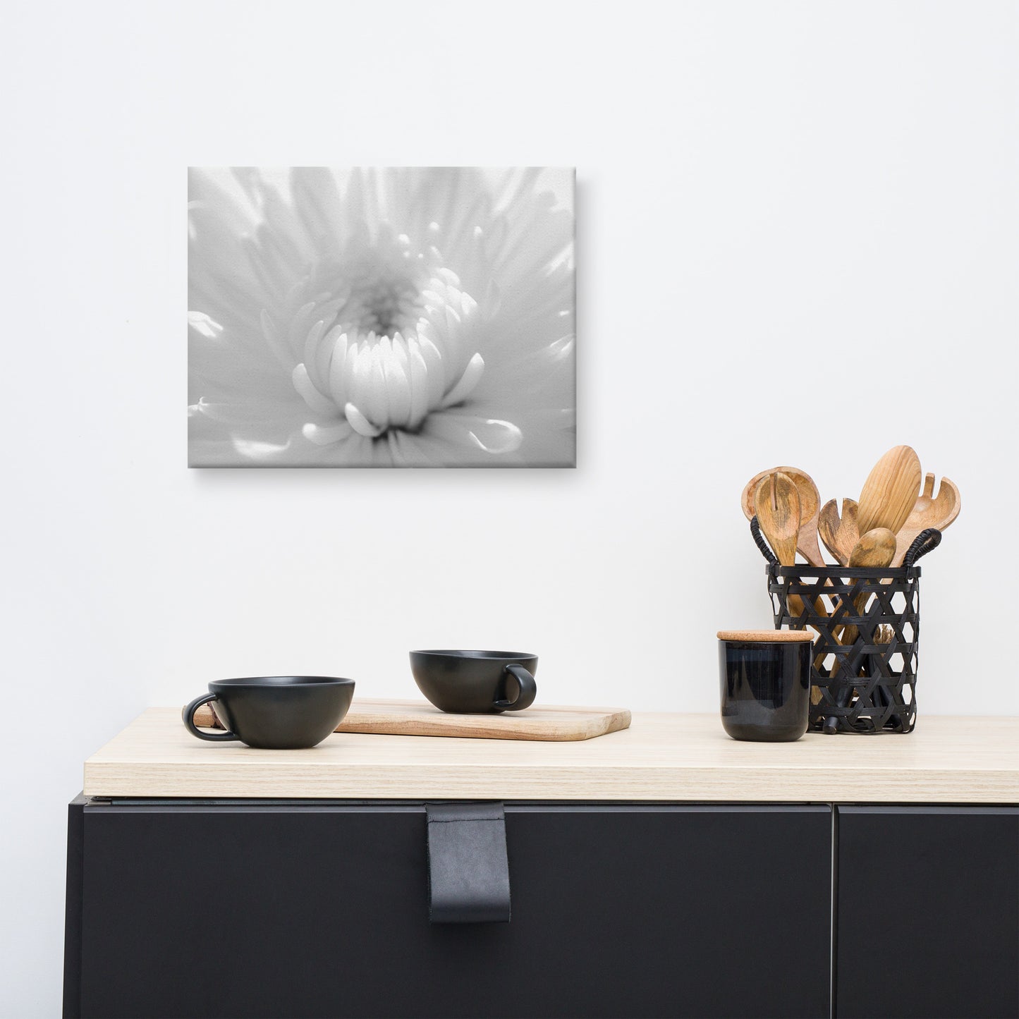 Infrared Flower 2 Black and White Floral Botanical Nature Photo Canvas Wall Art Prints
