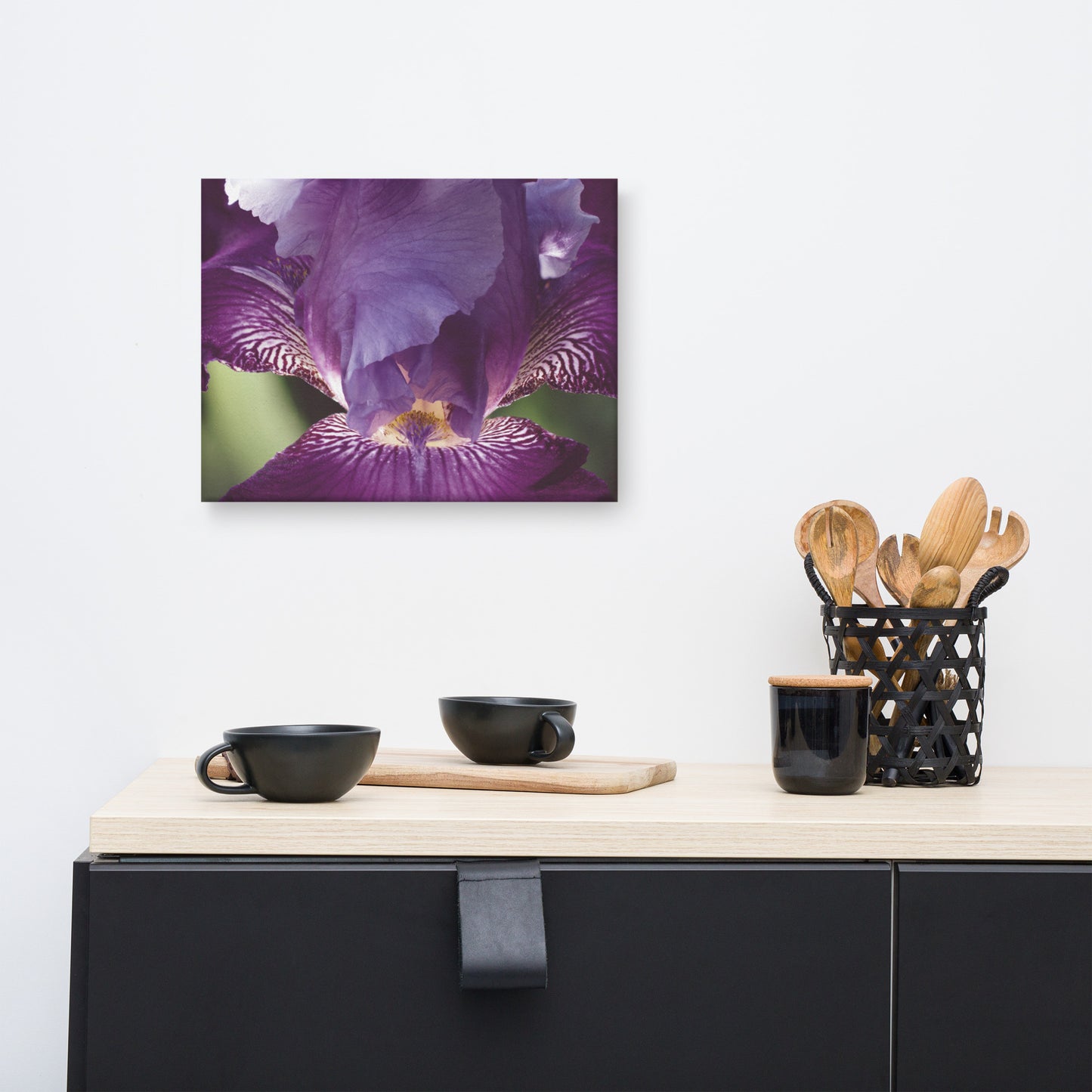 Glowing Iris Moody Midnight Floral Botanical Nature Photo Canvas Wall Art Prints
