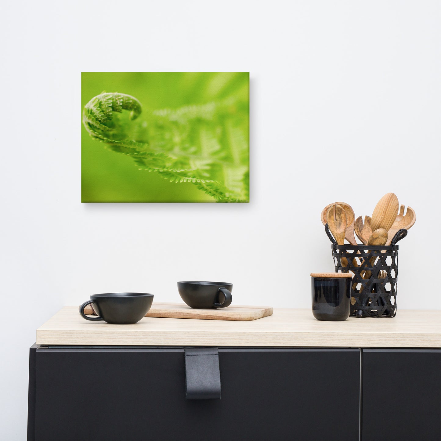 Fern Curl Minimal Botanical Nature Photograph Canvas Wall Art Prints