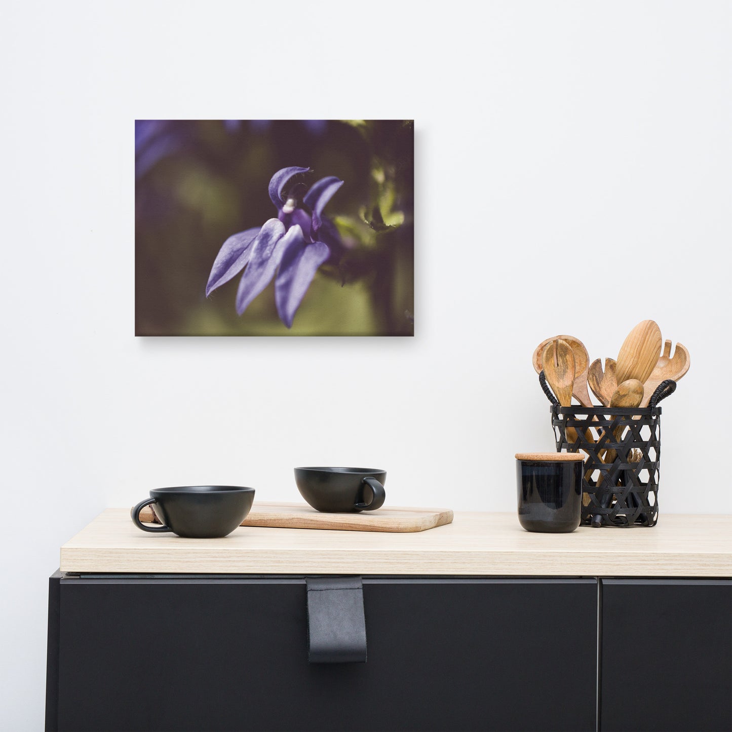 Dramatic Blue Lobelia Floral Botanical Nature Photo Canvas Wall Art Prints