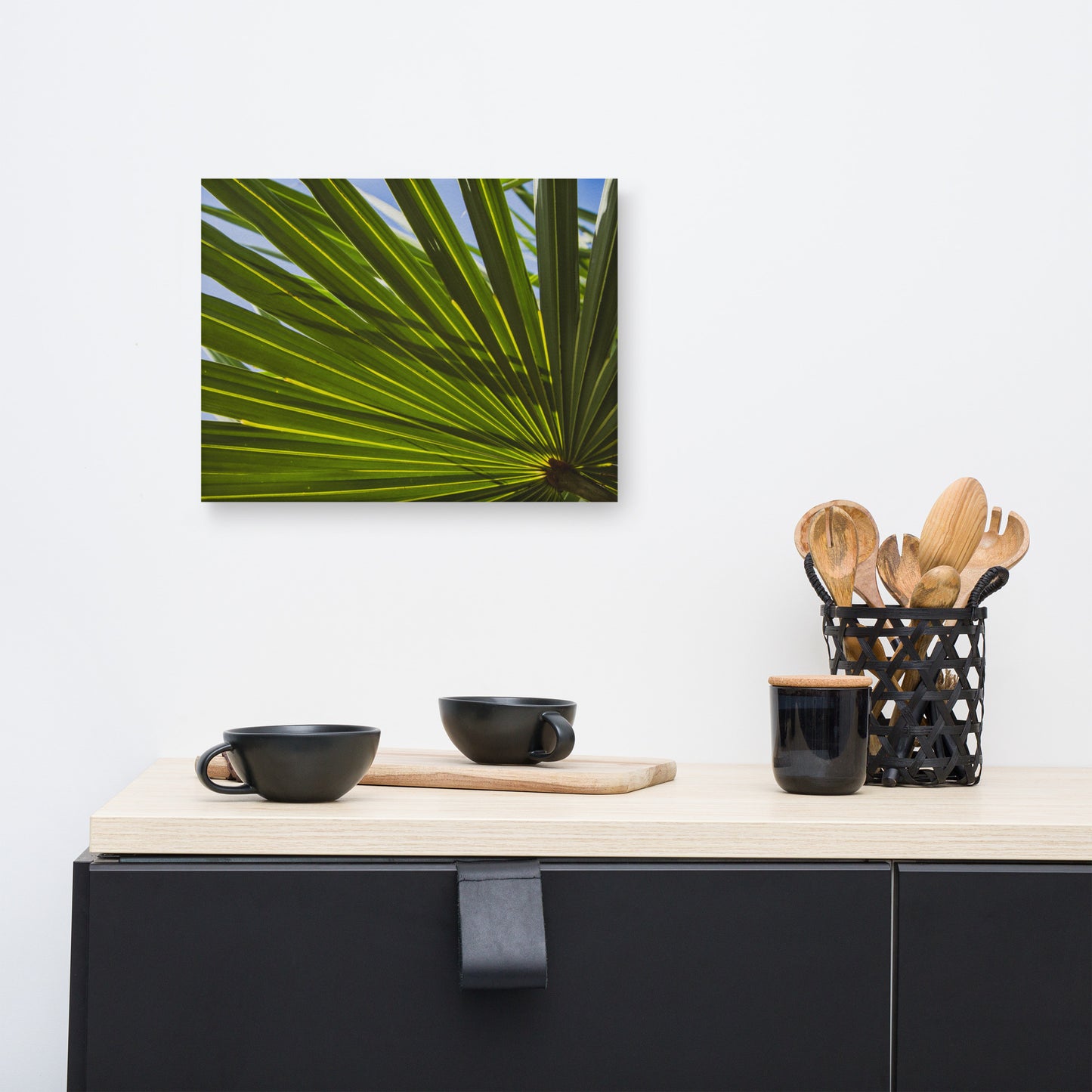 Colorized Wide Palm Leaves Botanical Nature Canvas Wall Art Prints