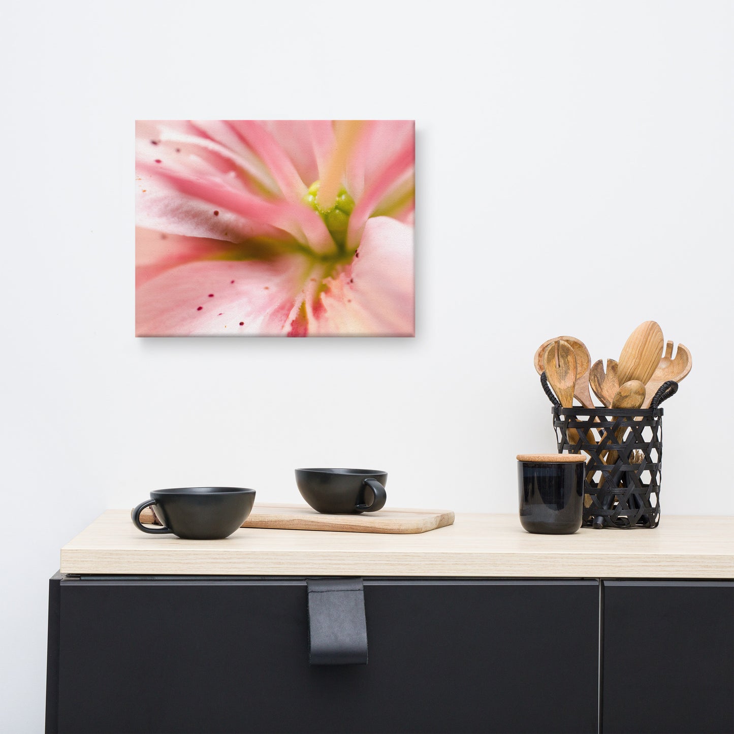 Center of the Stargazer Lily Floral Botanical Nature Photograph Canvas Wall Art Prints