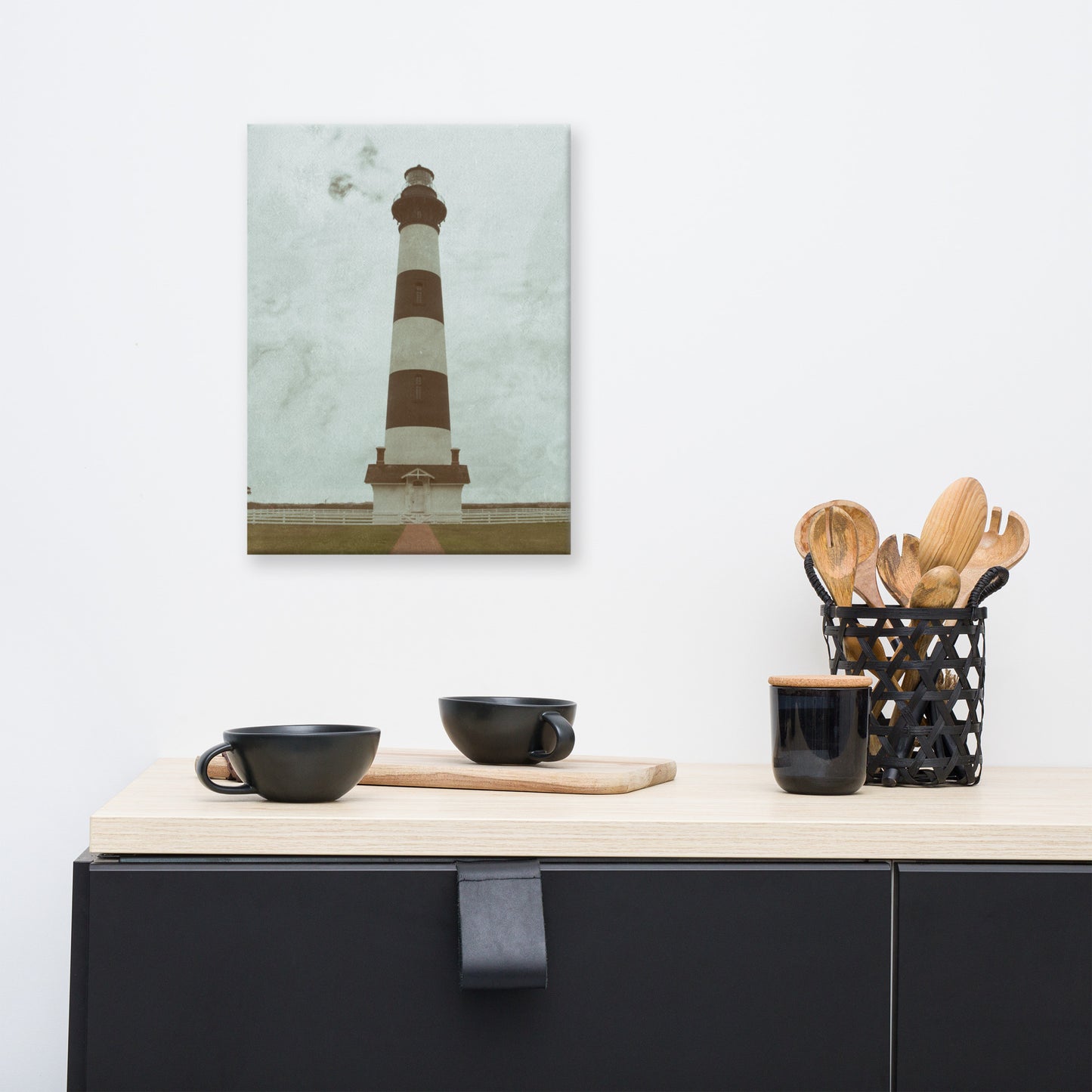 Aged Colorized Bodie Island Lighthouse Canvas Wall Art Prints