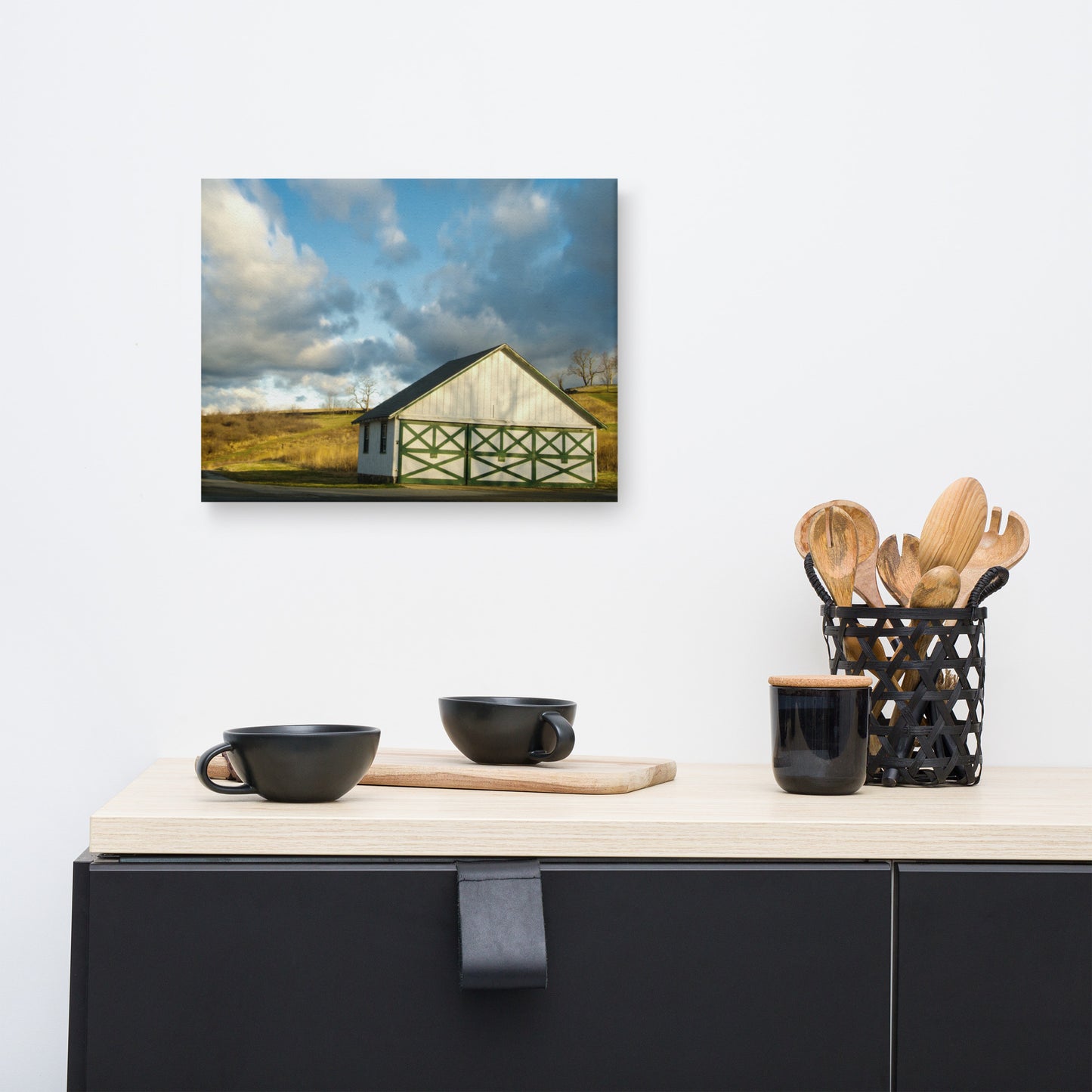 Dining Wall Decor: Aging Barn in the Morning Sun Traditional Color - Rural / Country Style Landscape / Nature Photograph Canvas Wall Art Print - Artwork - Wall Decor