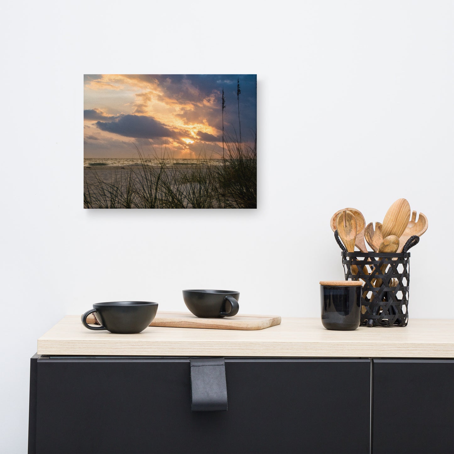 Beach Canvas Art: Anna Maria Island Cloudy Beach Sunset 2 - Coastal / Beach / Seascape / Nature / Landscape Photo Canvas Wall Art Print - Decor - Artwork