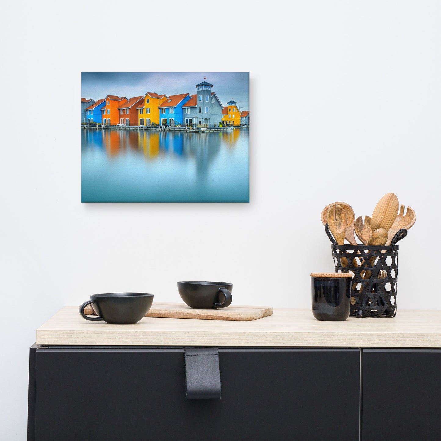 Blue Morning at Waters Edge Coastal Landscape Canvas Wall Art Prints