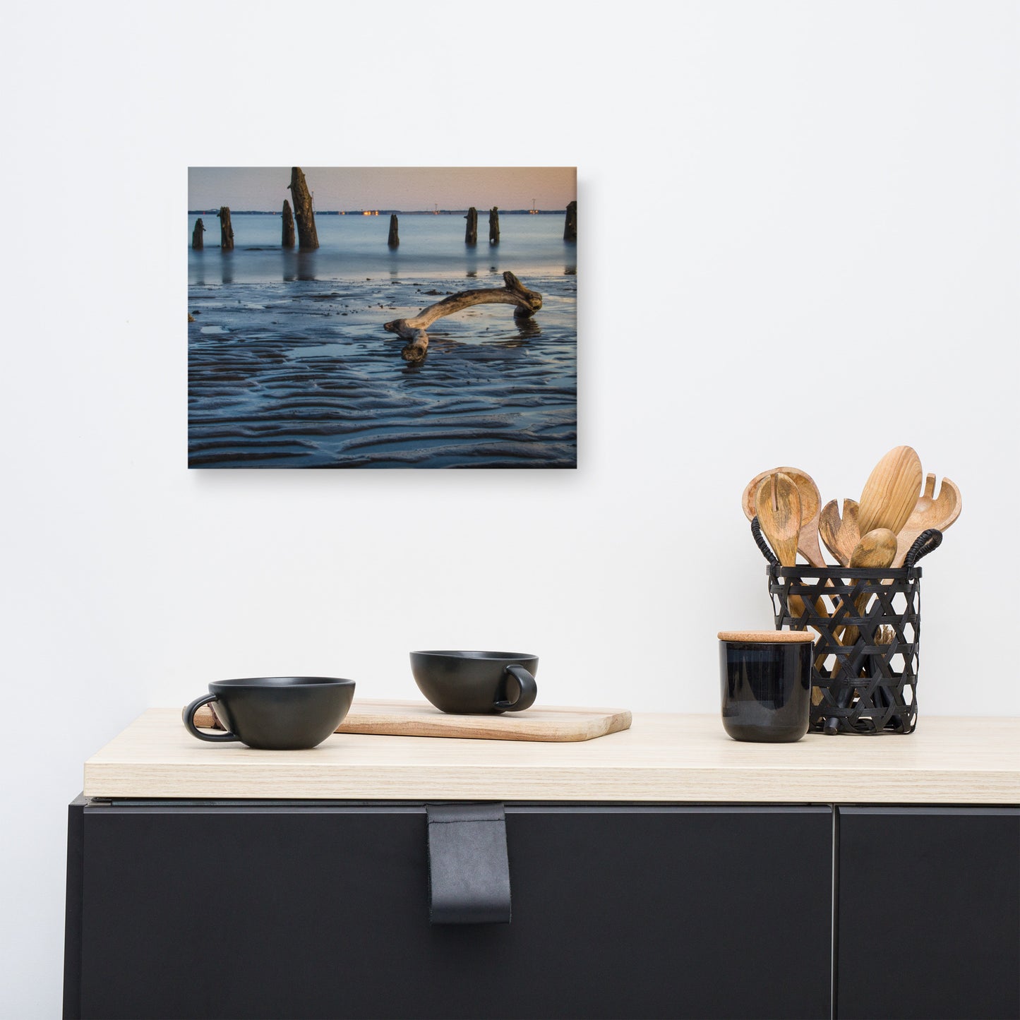 Driftwood and Sandbars Coastal Landscape Canvas Wall Art Prints