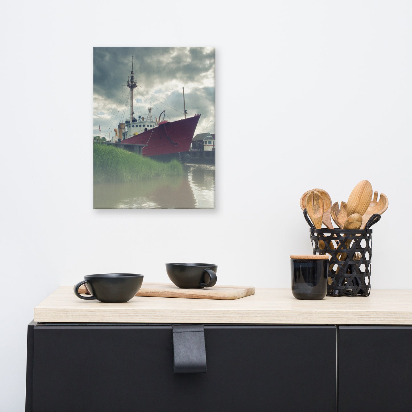 Foggy River Coastal Landscape Canvas Wall Art Prints
