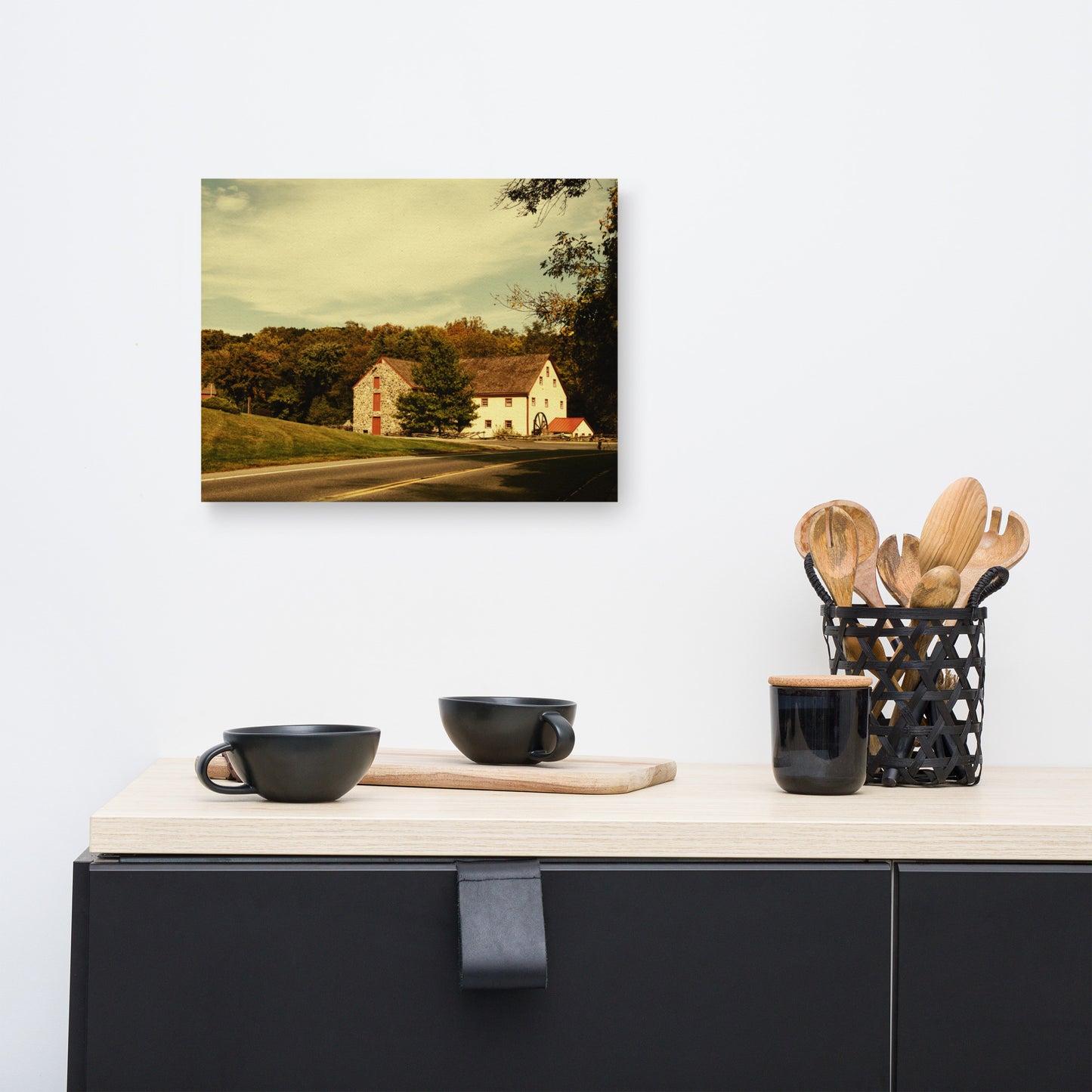 Greenbank Mill Summer Colorized Rustic Landscape Photo Canvas Wall Art Prints