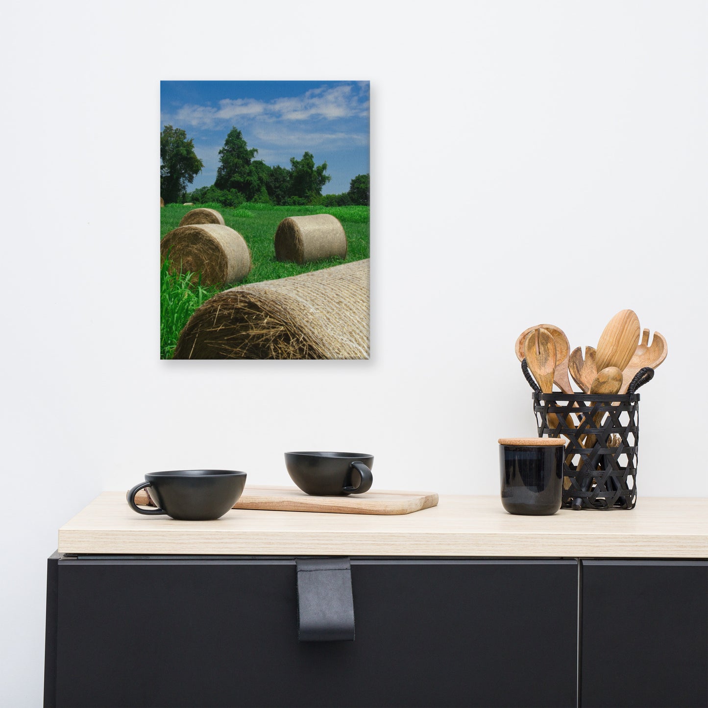 Hay Whatcha Doin' in the Field Rural Landscape Canvas Wall Art Prints