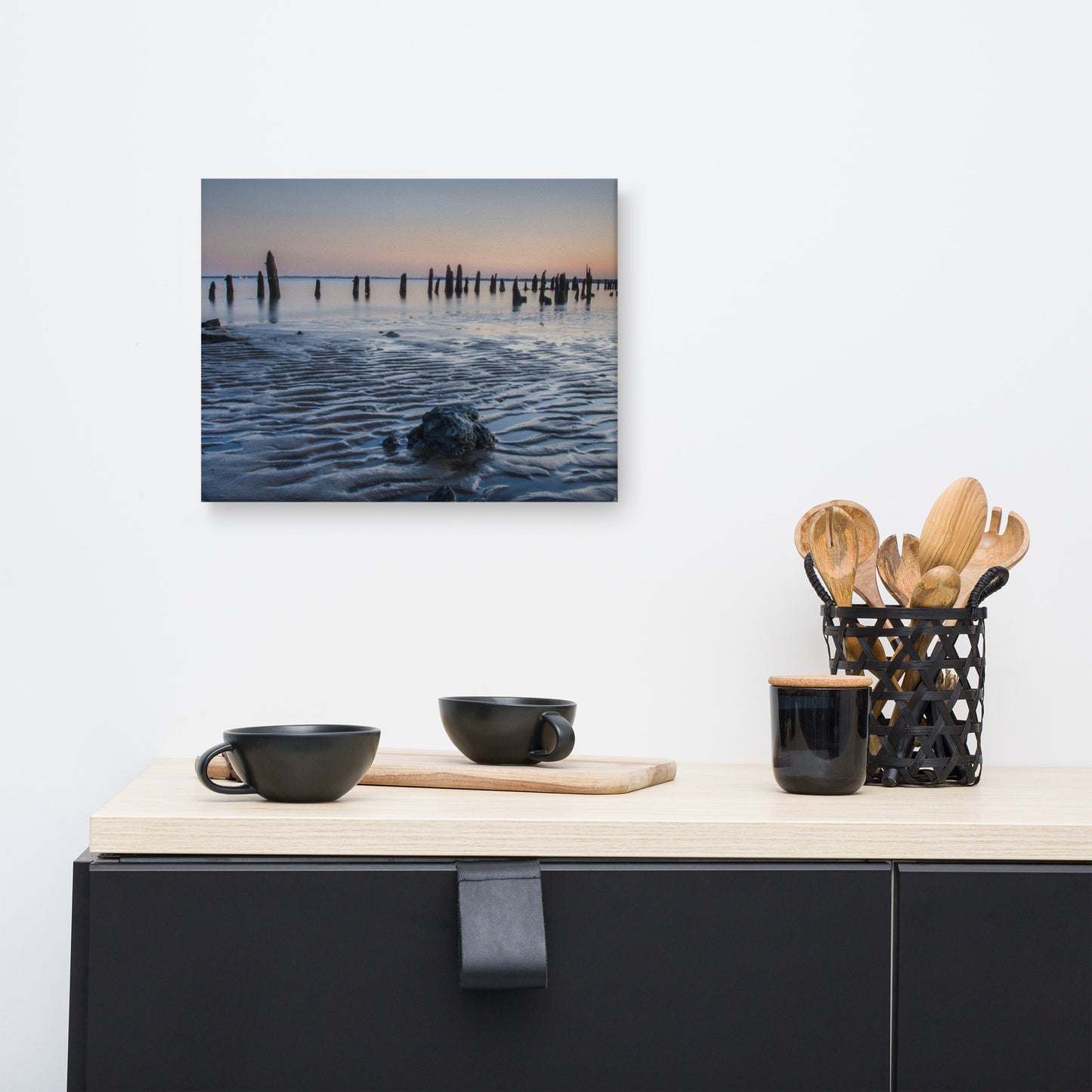Low Tide At Battery Coastal Landscape Canvas Wall Art Prints
