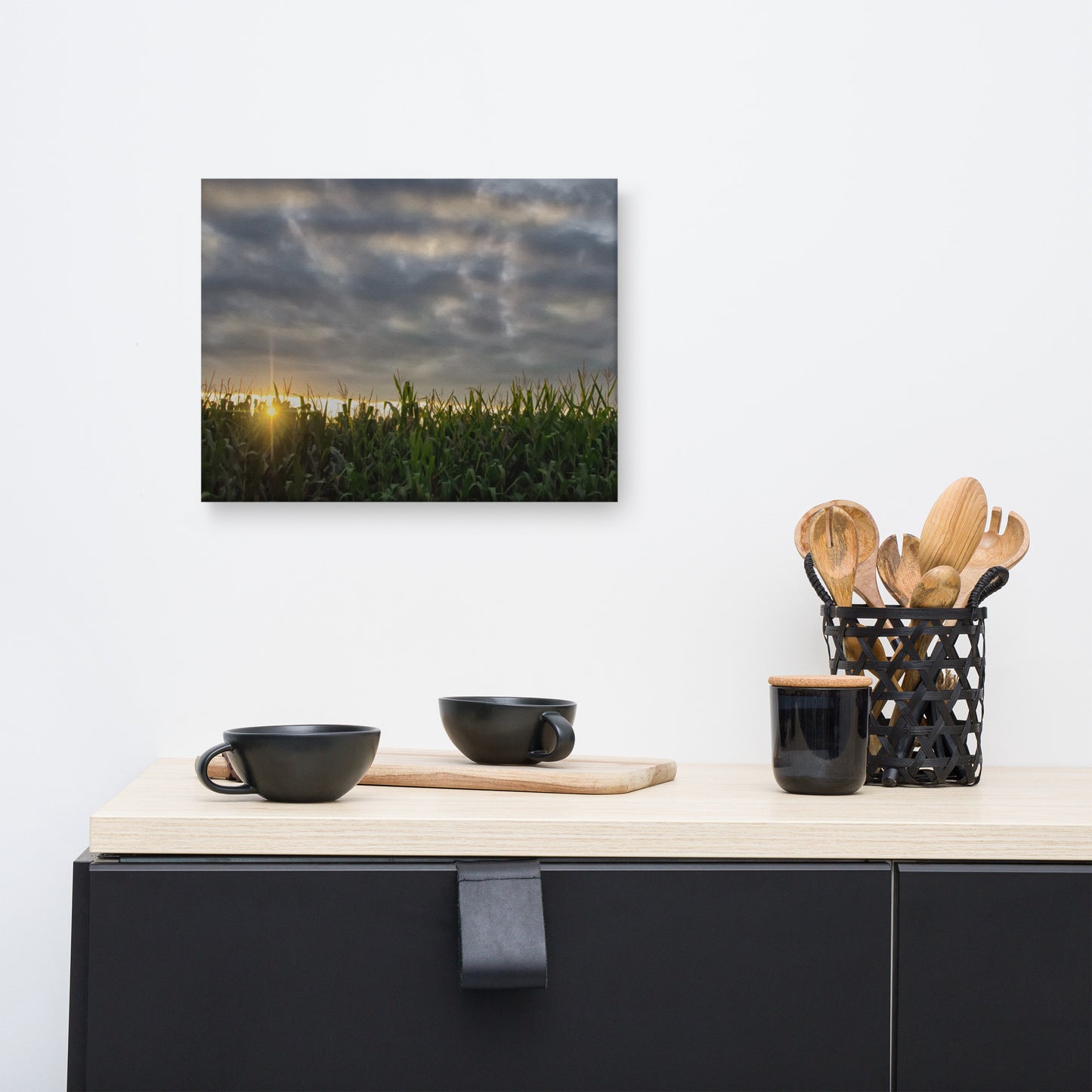 Rows of Corn Rural Landscape Canvas Wall Art Prints