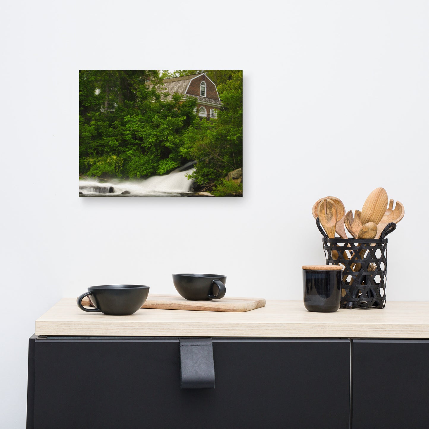 The Brandywine River and First Presbyterian Church Rural Landscape Canvas Wall Art Prints
