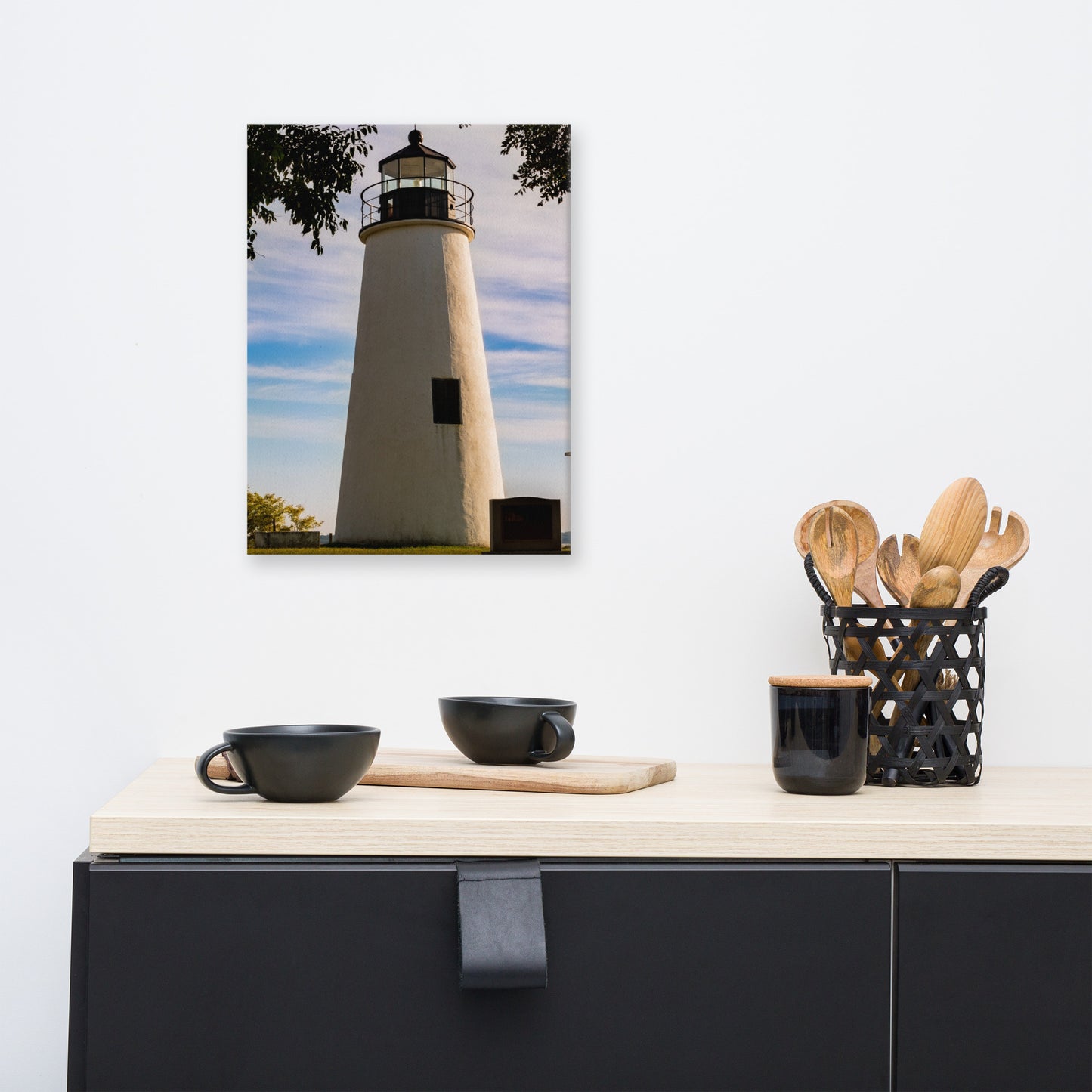 Turkey Point Lighthouse in the Trees Coastal Landscape Canvas Wall Art Prints