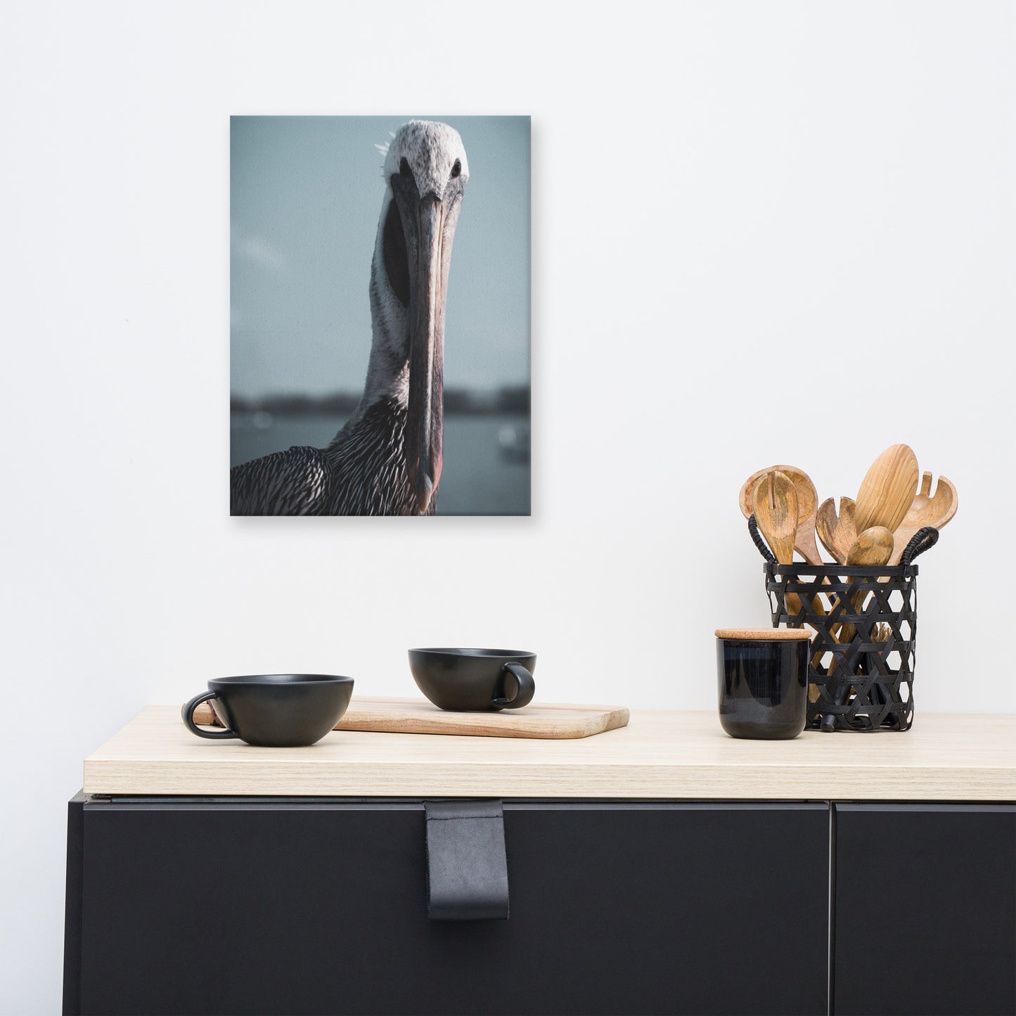 Bob The Pelican Bird Colorized Wildlife Photo Canvas Wall Art Prints
