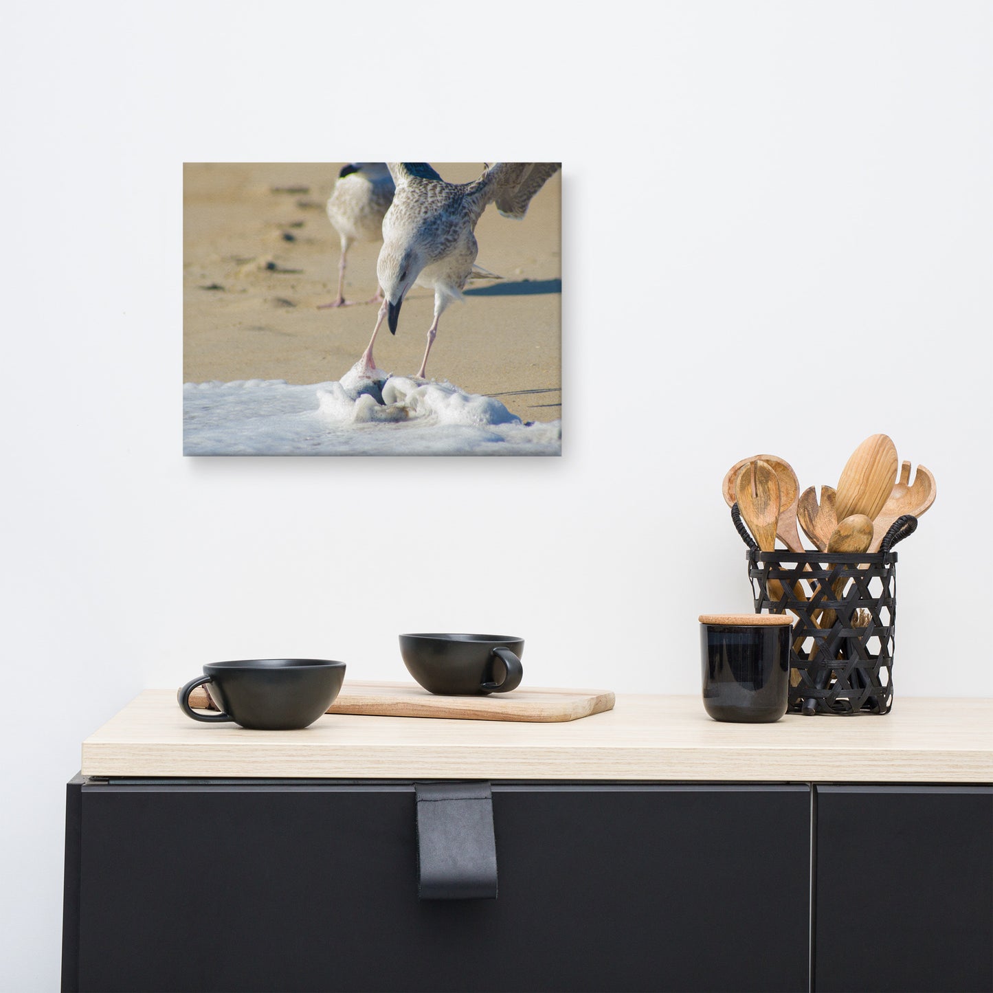 Oh That's Cold Coastal Bird Animal / Wildlife Photograph Canvas Wall Art Prints