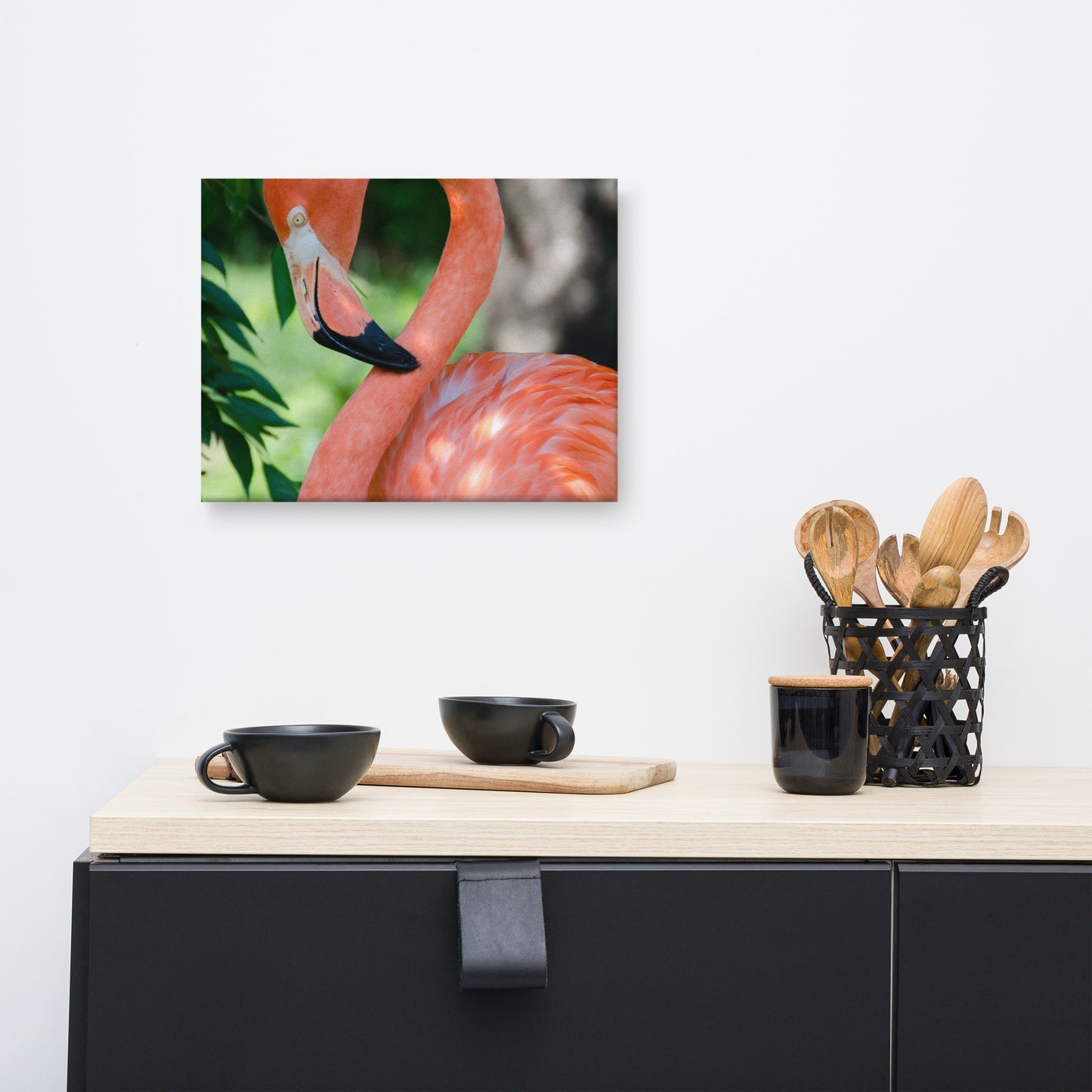 Pinky the Pink Flamingo Animal / Wildlife Photograph Canvas Wall Art Prints