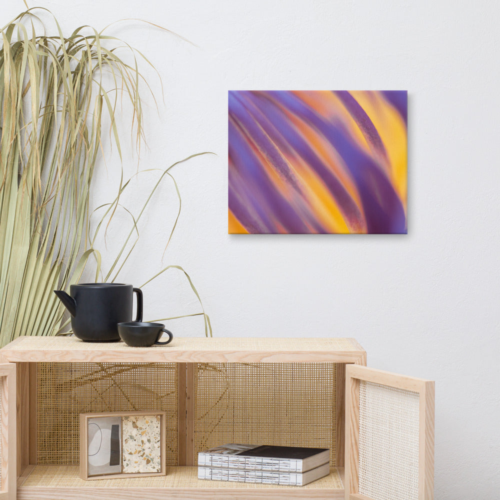 Purple and Yellow Lotus Flower Filaments Classic Canvas Wall Decorating Art Print 16??20 - PIPAFINEART