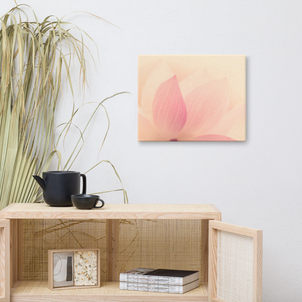 Tranquil Close-up Pink Lotus Petal Floral Nature Photo Canvas Wall Art Prints 16??20 - PIPAFINEART