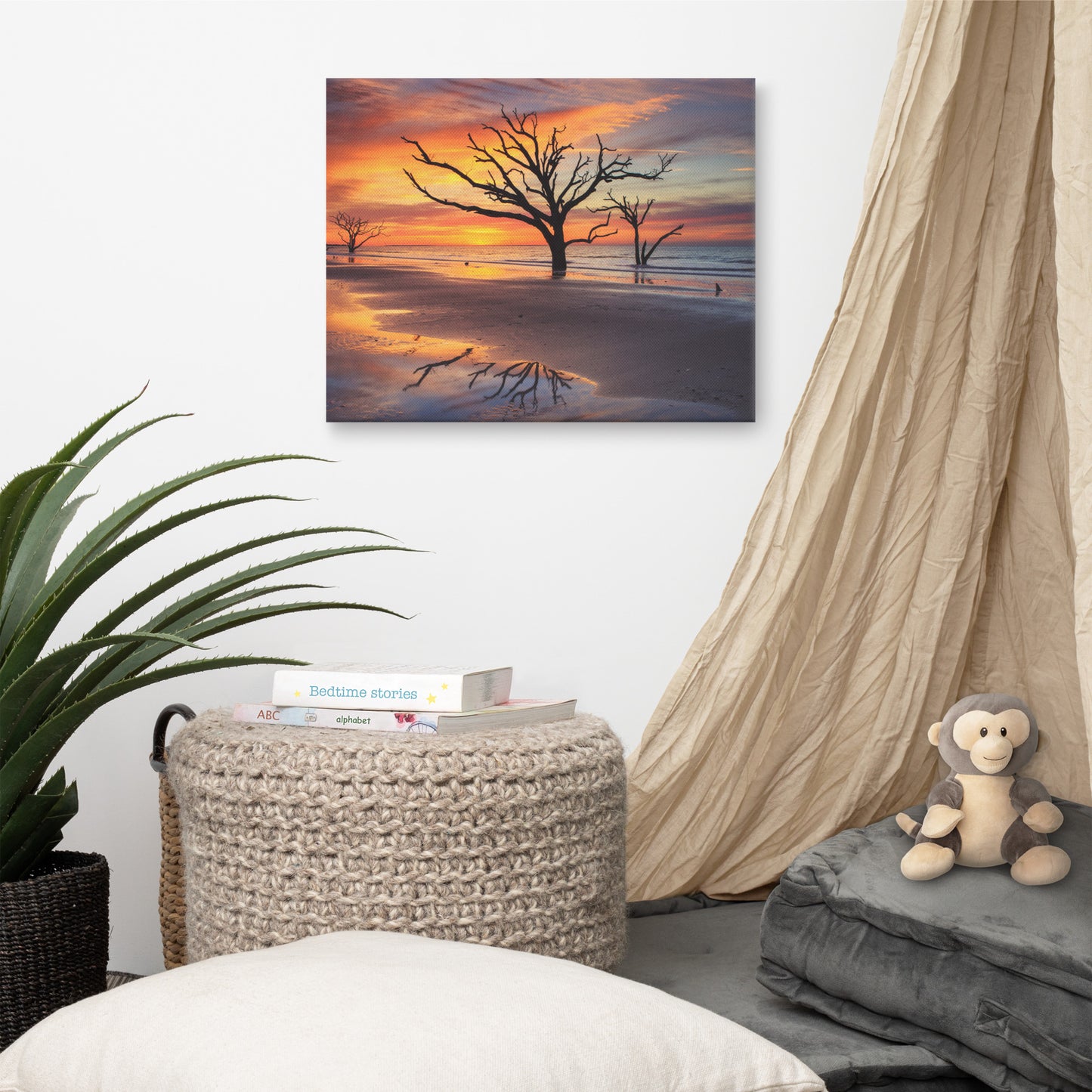 Sunrise and Trees At Edisto Island Coastal Landscape Photo Canvas Wall Art Prints
