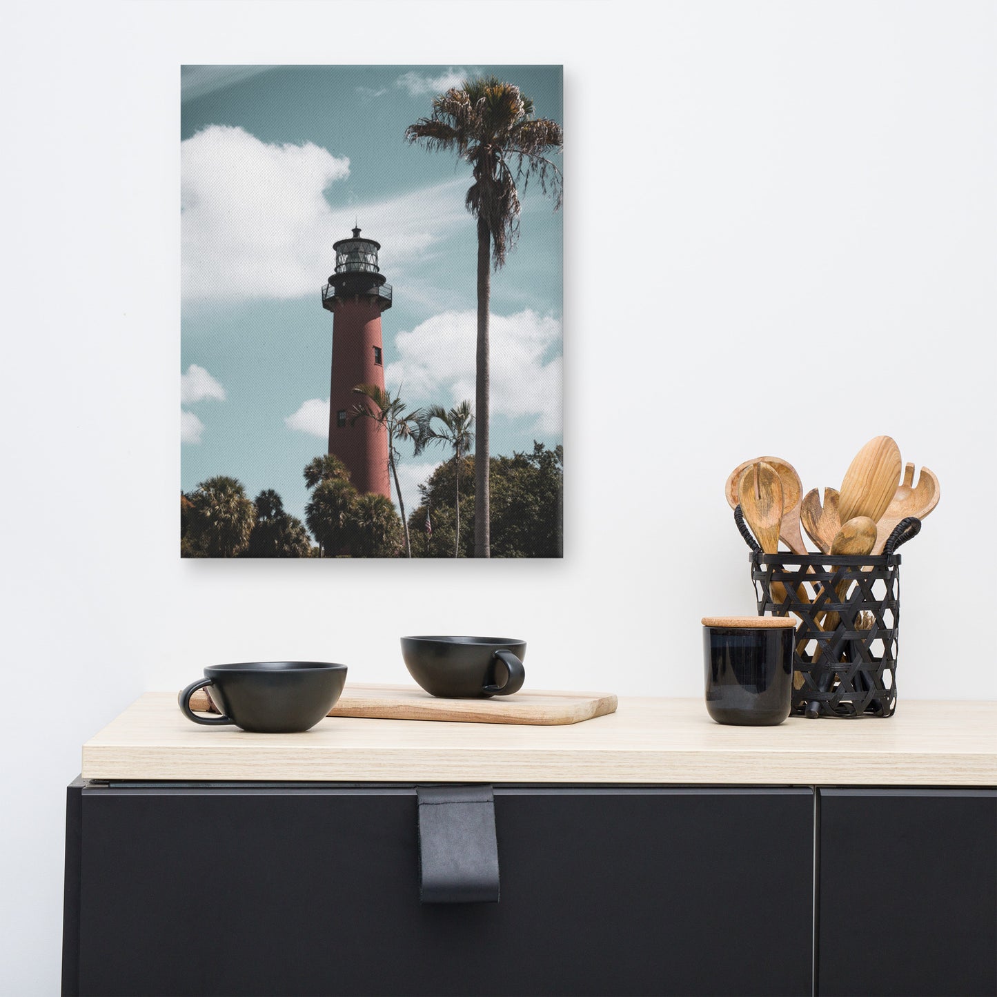 Jupiter Lighthouse Colorized Coastal Landscape Canvas Wall Art Prints
