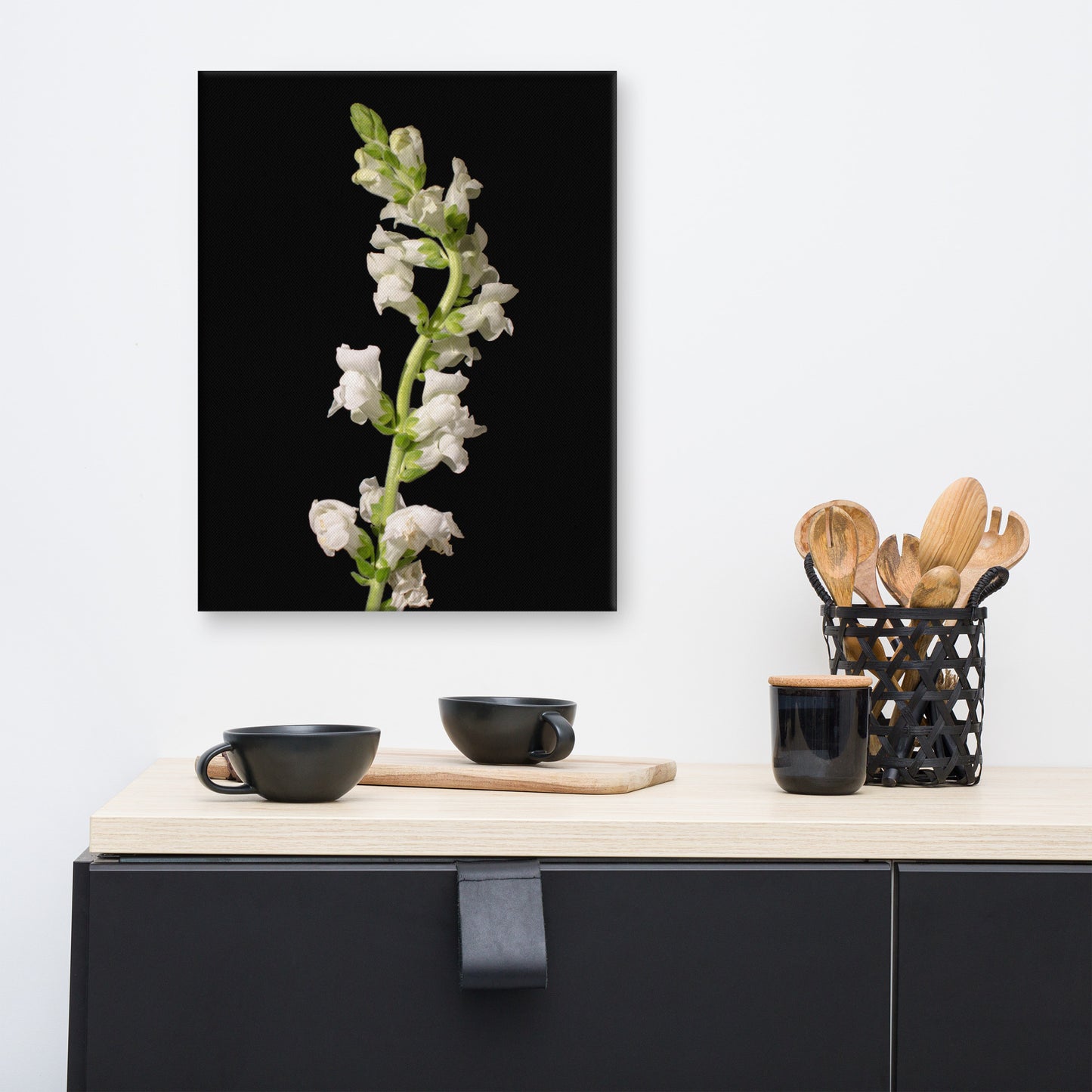 White Snapdragons Floral Botanical Nature Photo Canvas Wall Art Prints
