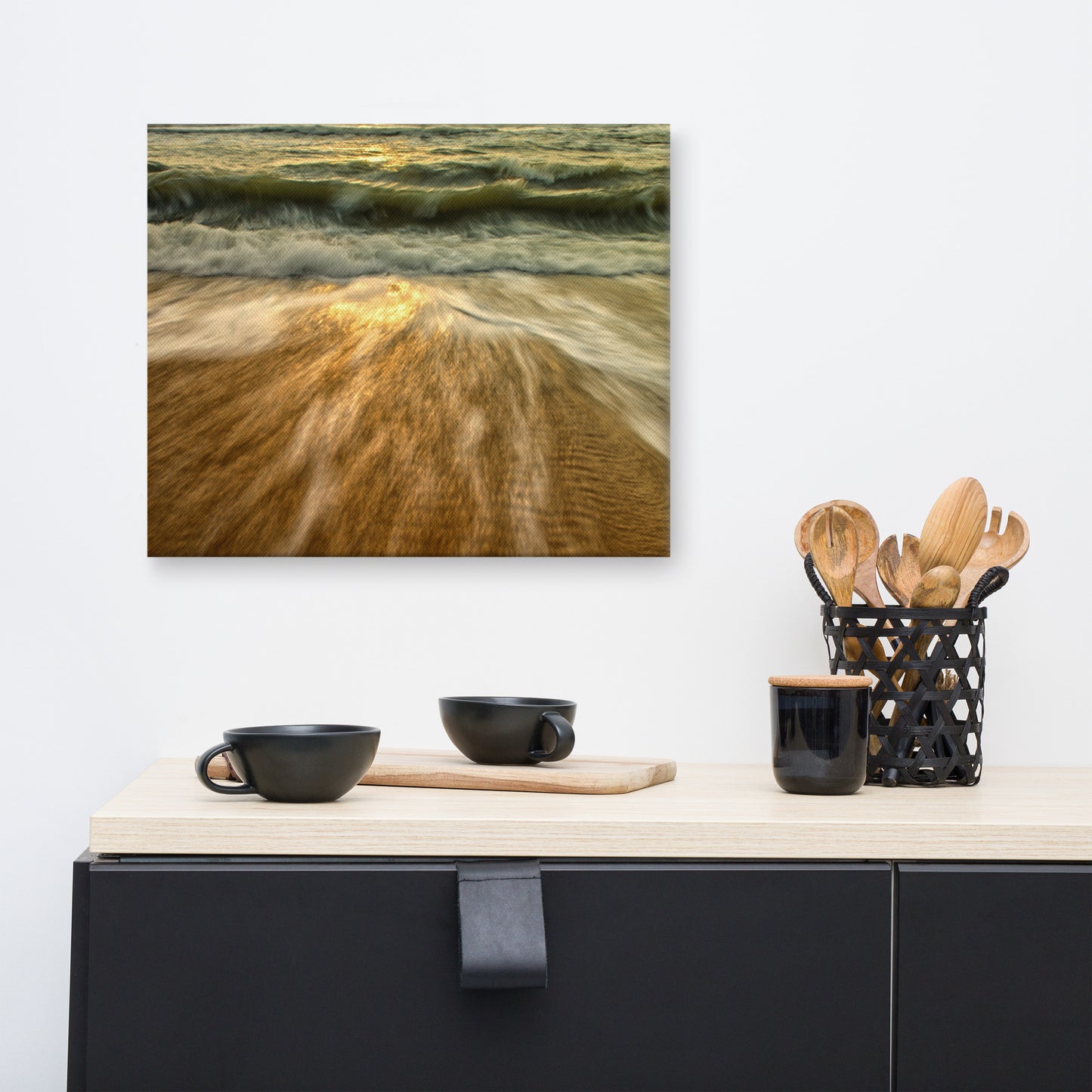 Washing Out to Sea Coastal Nature Photograph Canvas Wall Art Prints