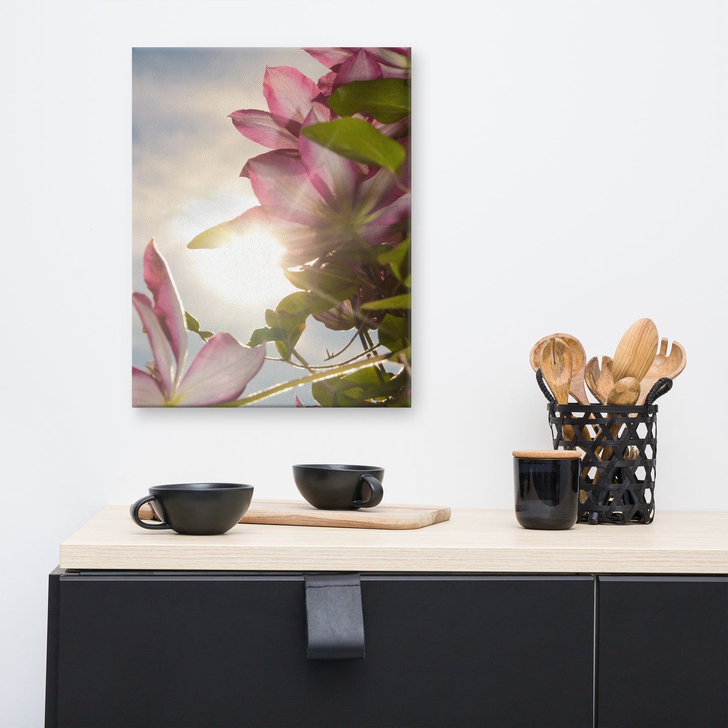 Towering Clematis Floral Botanical Nature Photo Canvas Wall Art Prints