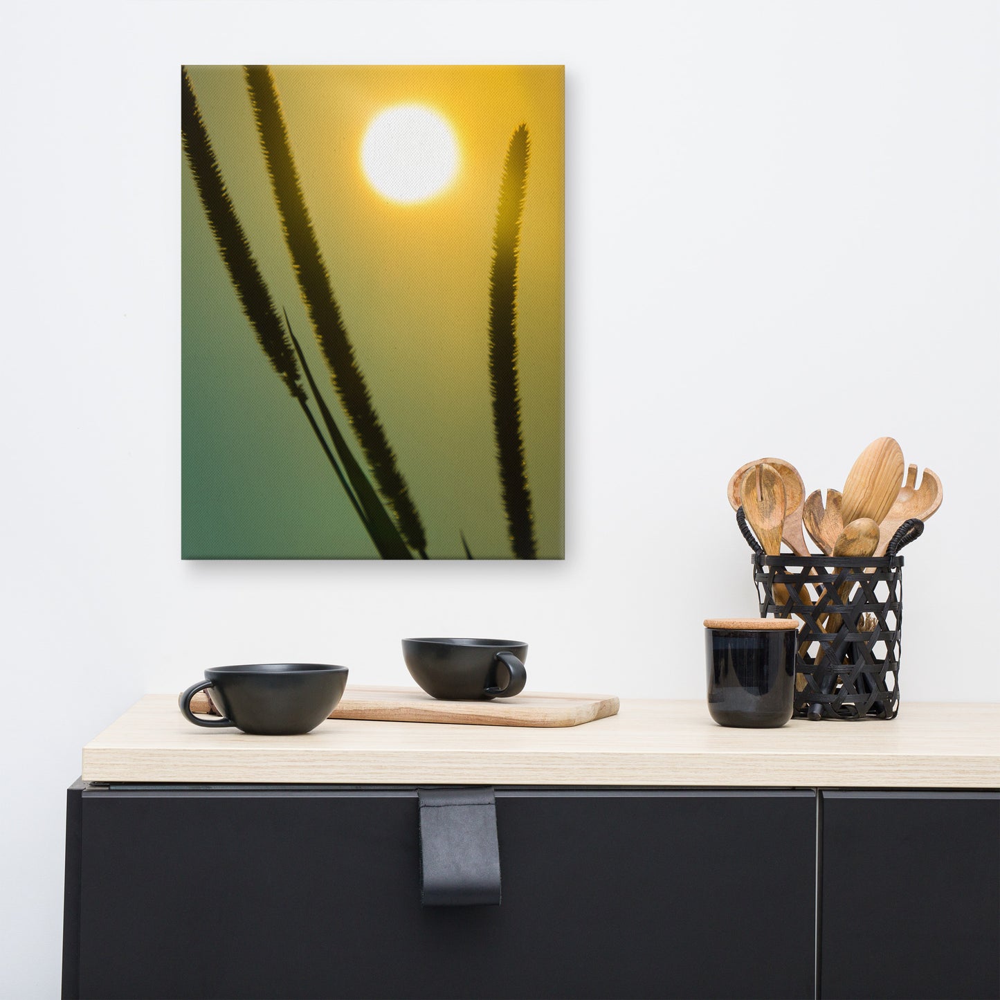 Silhouettes in Sunset Botanical Nature Canvas Wall Art Prints