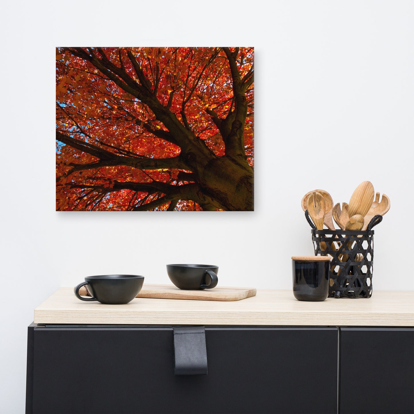 Shimmering Orange Floral Nature Canvas Wall Art Prints