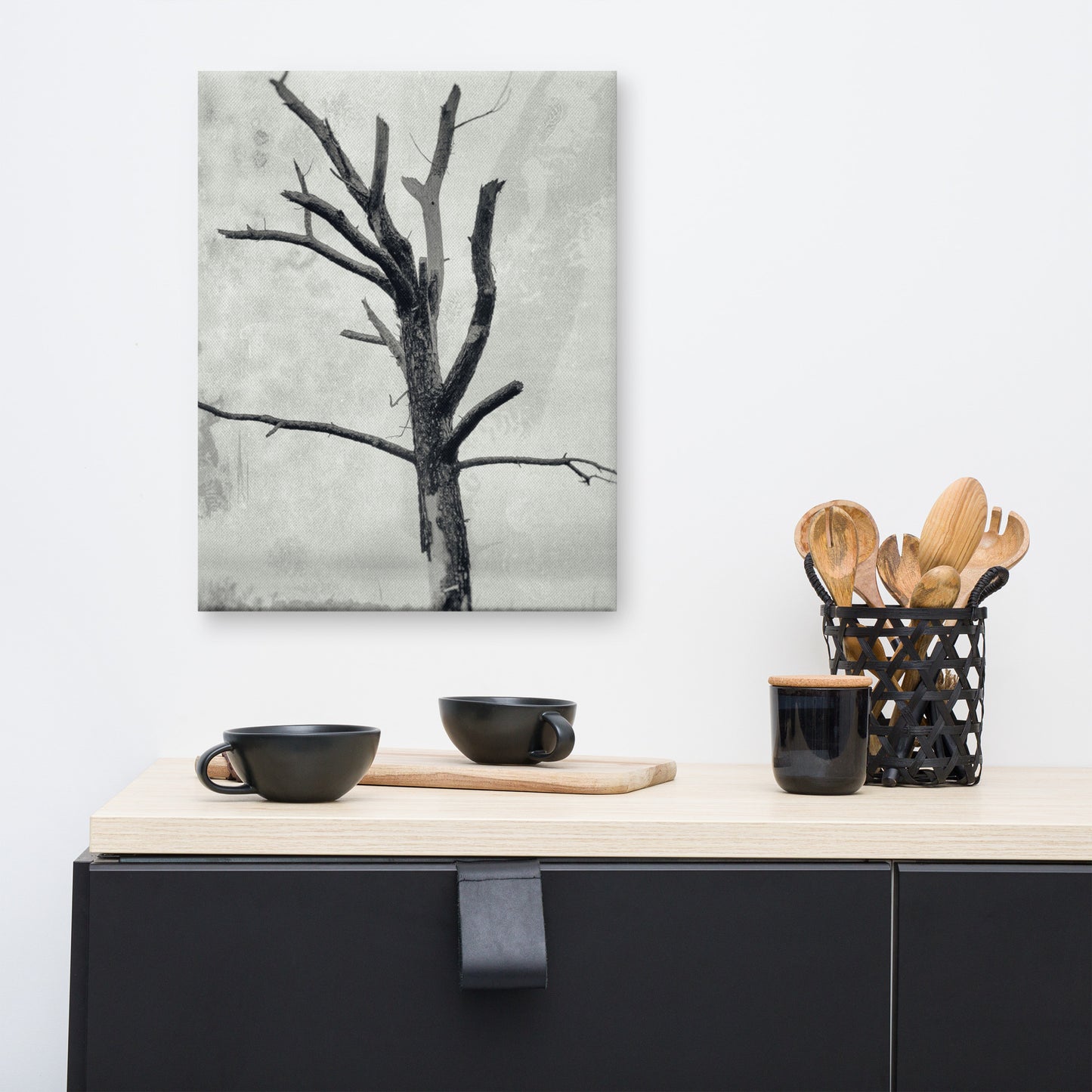 Rotting Away Alone Black and White Floral Nature Canvas Wall Art Prints