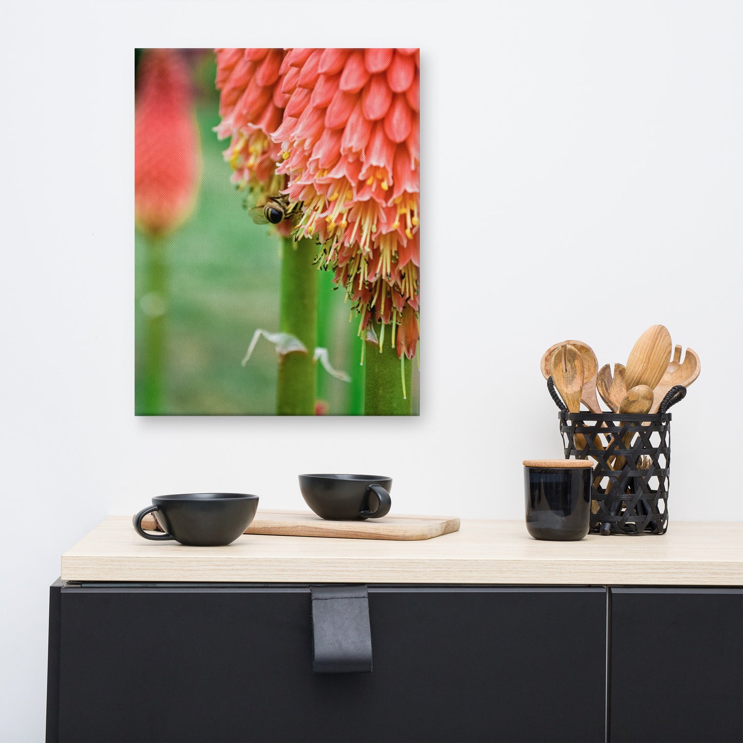 Red Hot Pokers Floral Botanical Nature Photo Canvas Wall Art Prints
