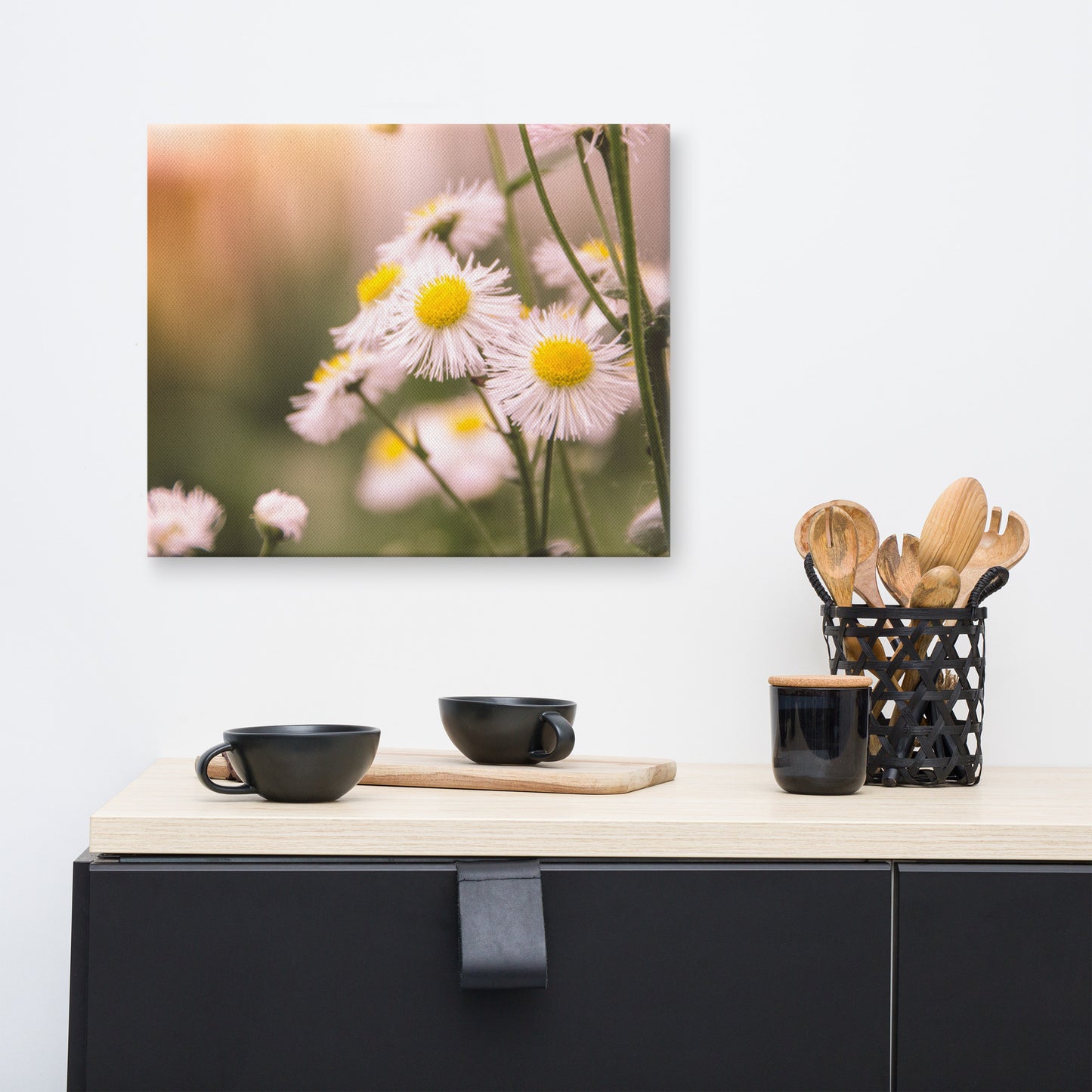 Philadelphia Fleabane Cluster Softened Floral Botanical Nature Photo Canvas Wall Art Prints