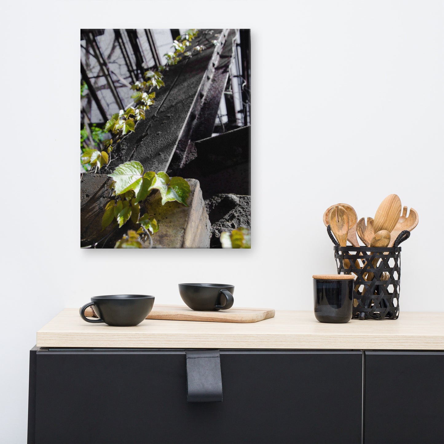 Nature Taking Over Rustic Botanical Nature Photograph Canvas Wall Art Prints