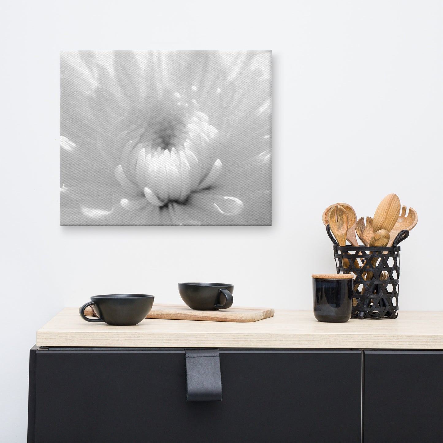 Infrared Flower 2 Black and White Floral Botanical Nature Photo Canvas Wall Art Prints