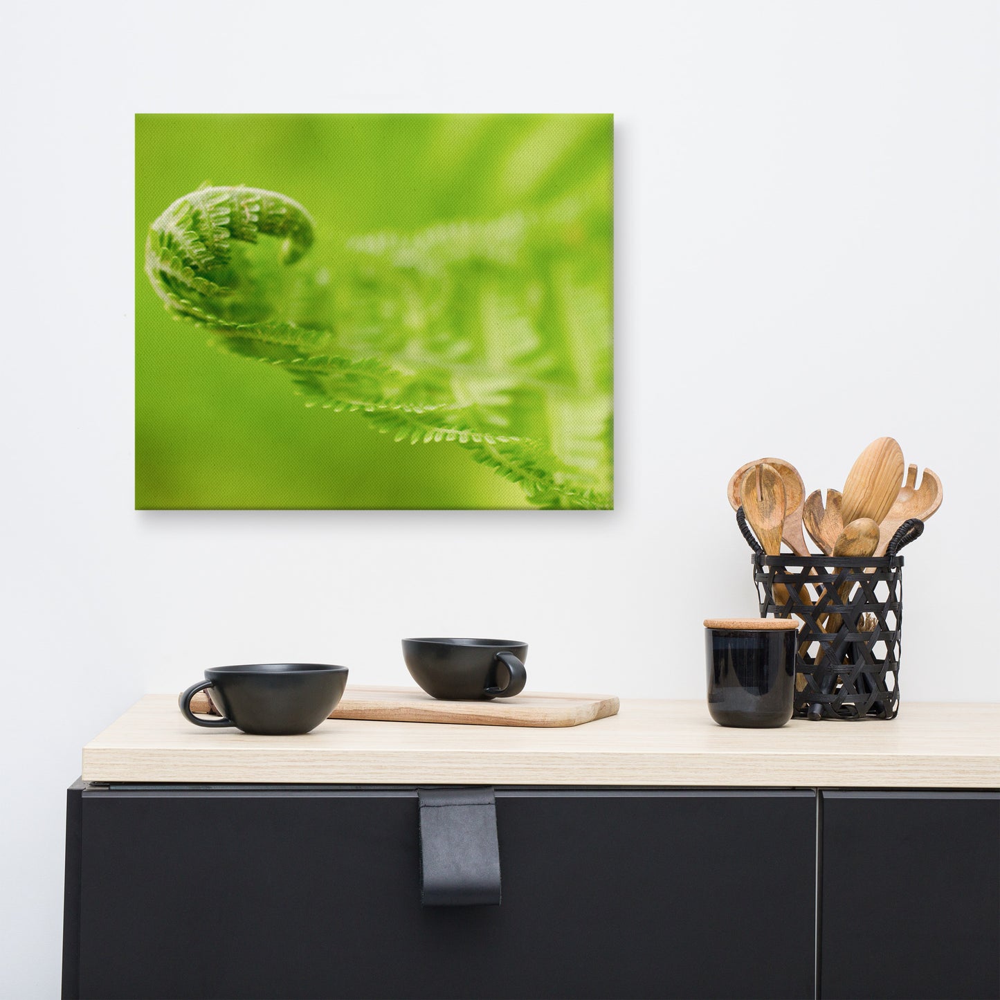 Fern Curl Minimal Botanical Nature Photograph Canvas Wall Art Prints